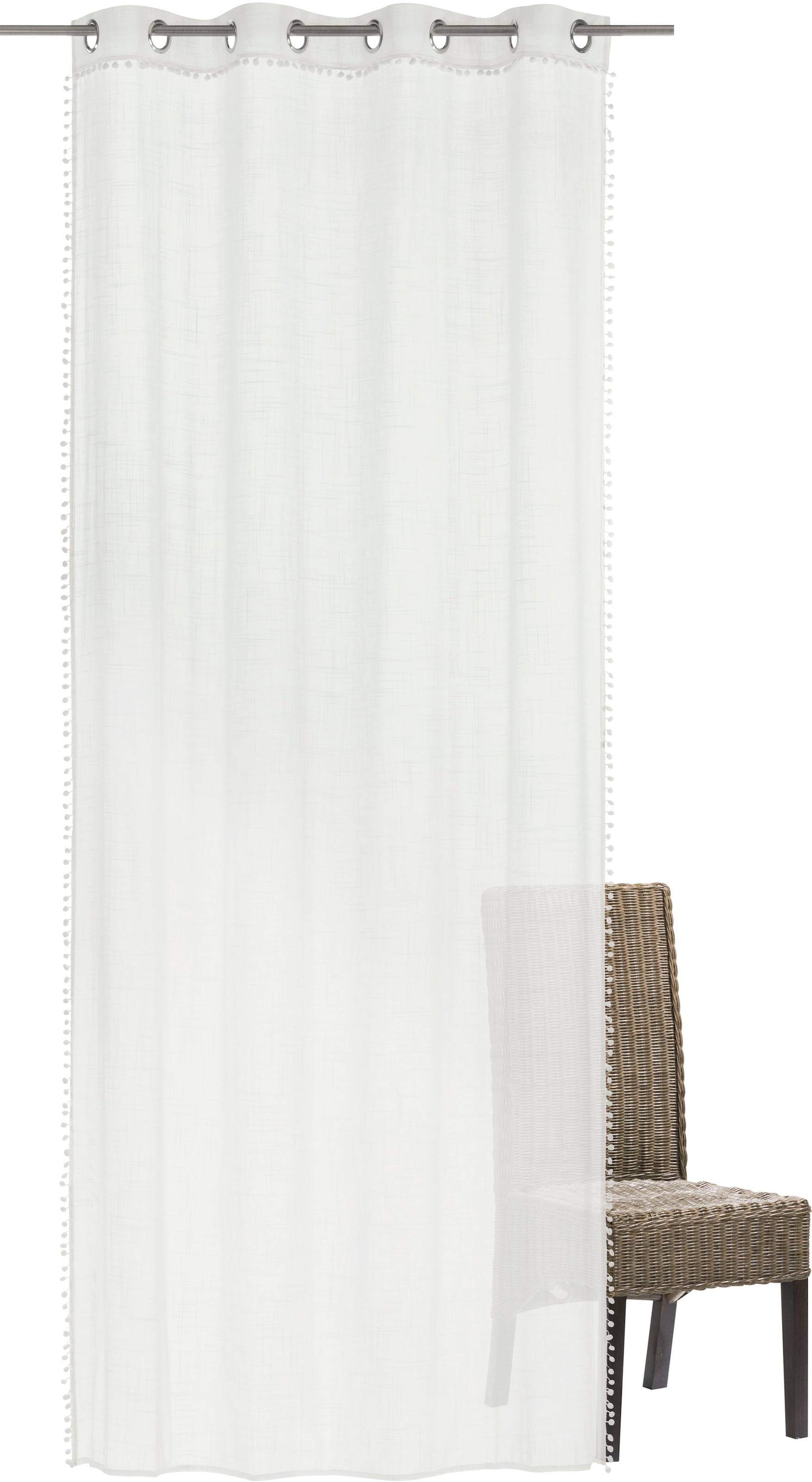 freundin Home Collection Gardine »Natural Charme 00 offwhite«, (1 St.)