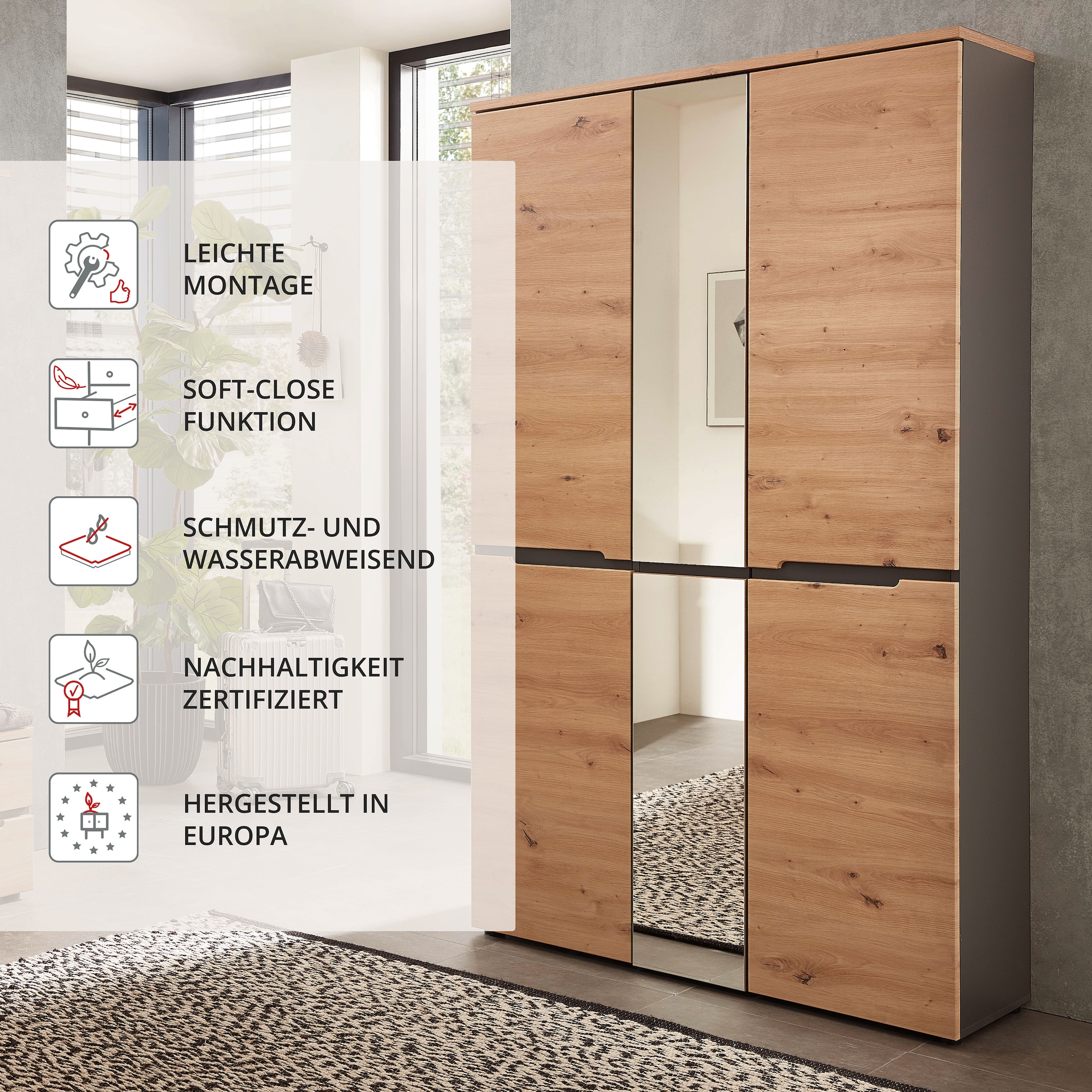 Innostyle Garderobenschrank »MEMPHIS« OTTOs Choice,  Artisan Eiche Optik, viel Stauraum
