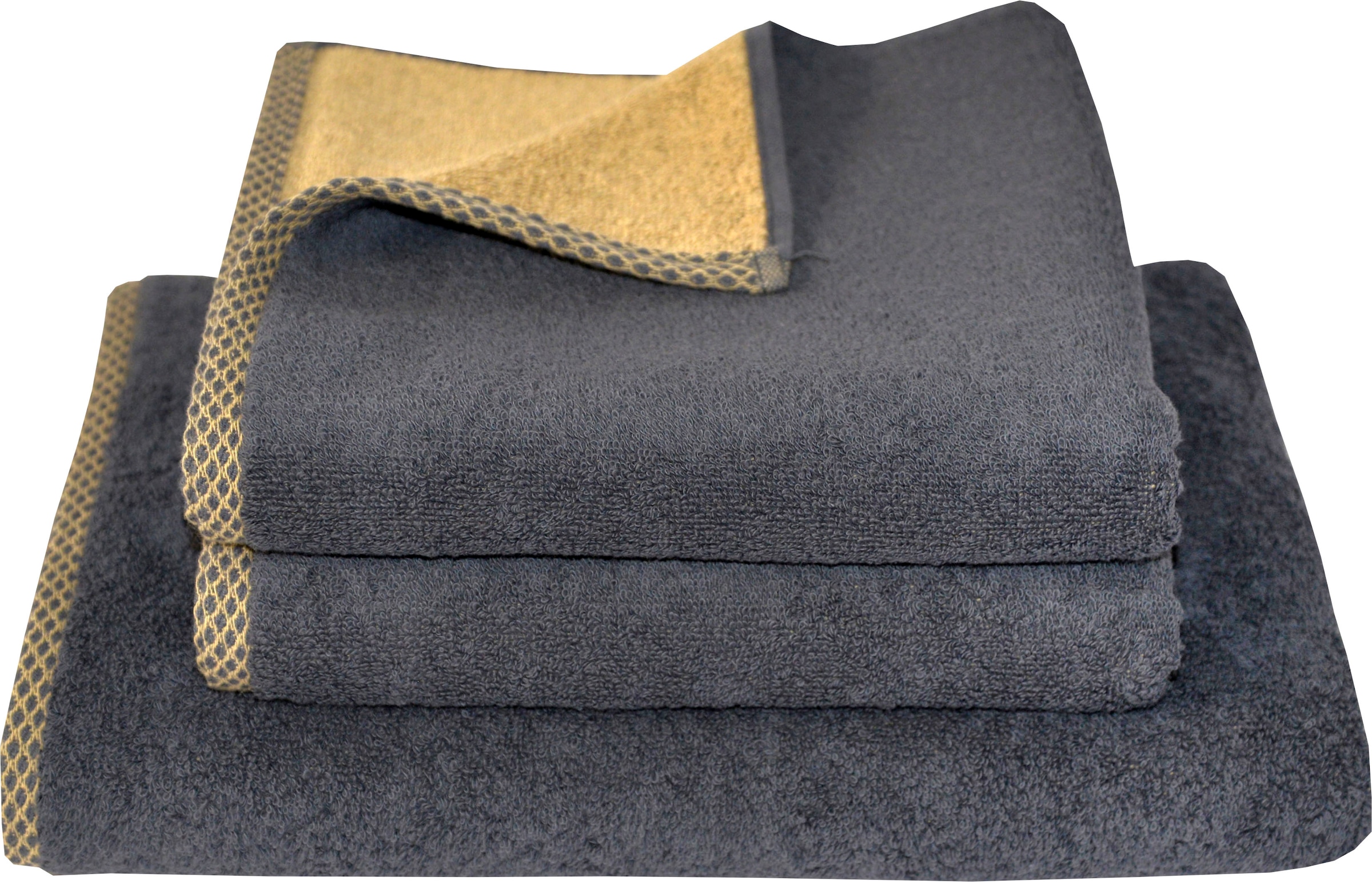 Dyckhoff Set de serviettes »Golden Shades Rhomb« Set 3 cuis Frottee en feutre 2 Handtücher (50x100cm), 1 Duschtuch (70x140cm)