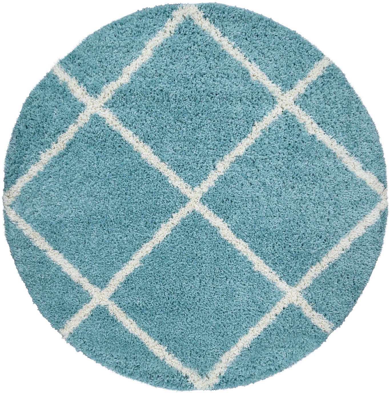 Paco Home Hochflor-Teppich »Kalmar 441«, rund, 40 mm Höhe, Scandi Design, Rauten Muster, weich & kuschelig