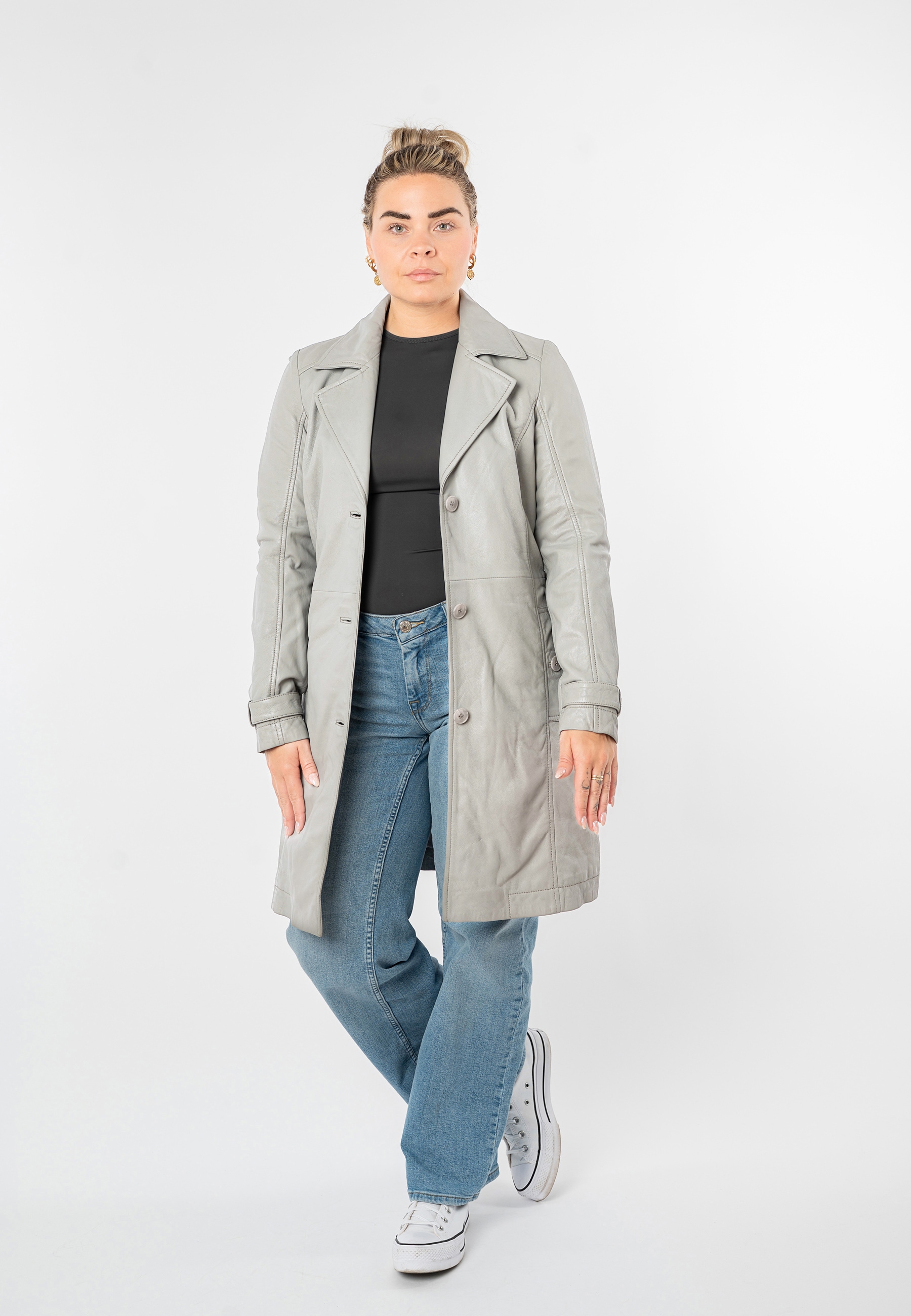 Mauritius Trench-coat »MWLeoniz« aus Echtleder, mit Taillengürtel