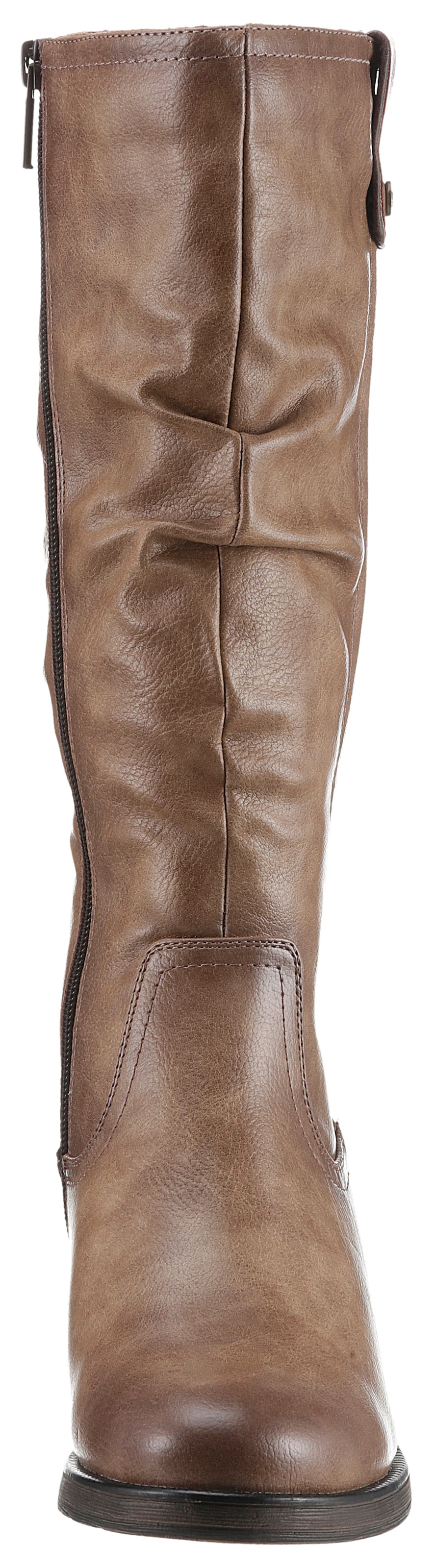 Mustang Shoes Winterstiefel, Langschaftstiefel, Blockabsatz, mit Raffungen am slouchy Schaft