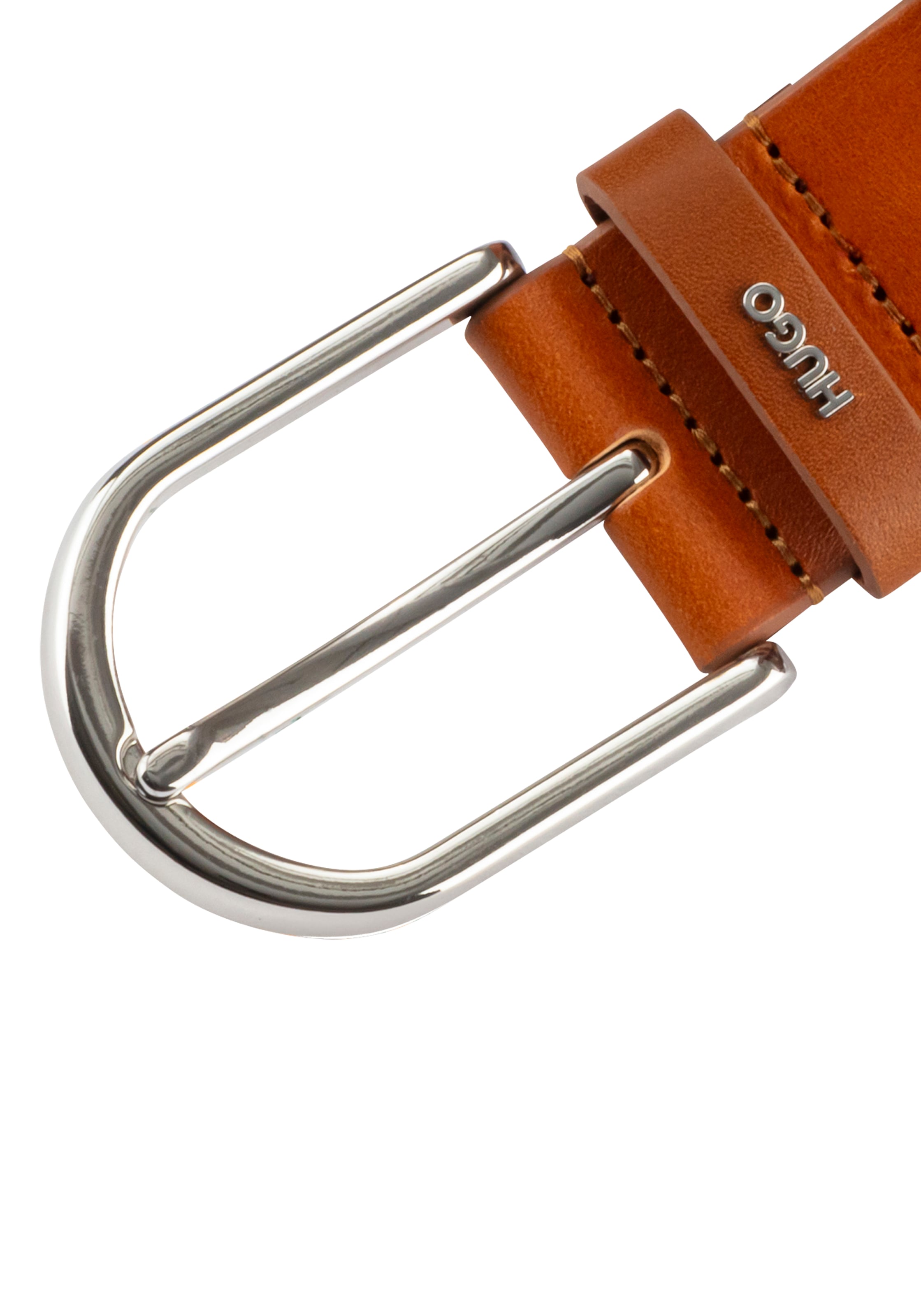 HUGO Ceinture en cuir »Zoey-S Sz35« Ovaler Verschluss, Markenlogo aus Metall