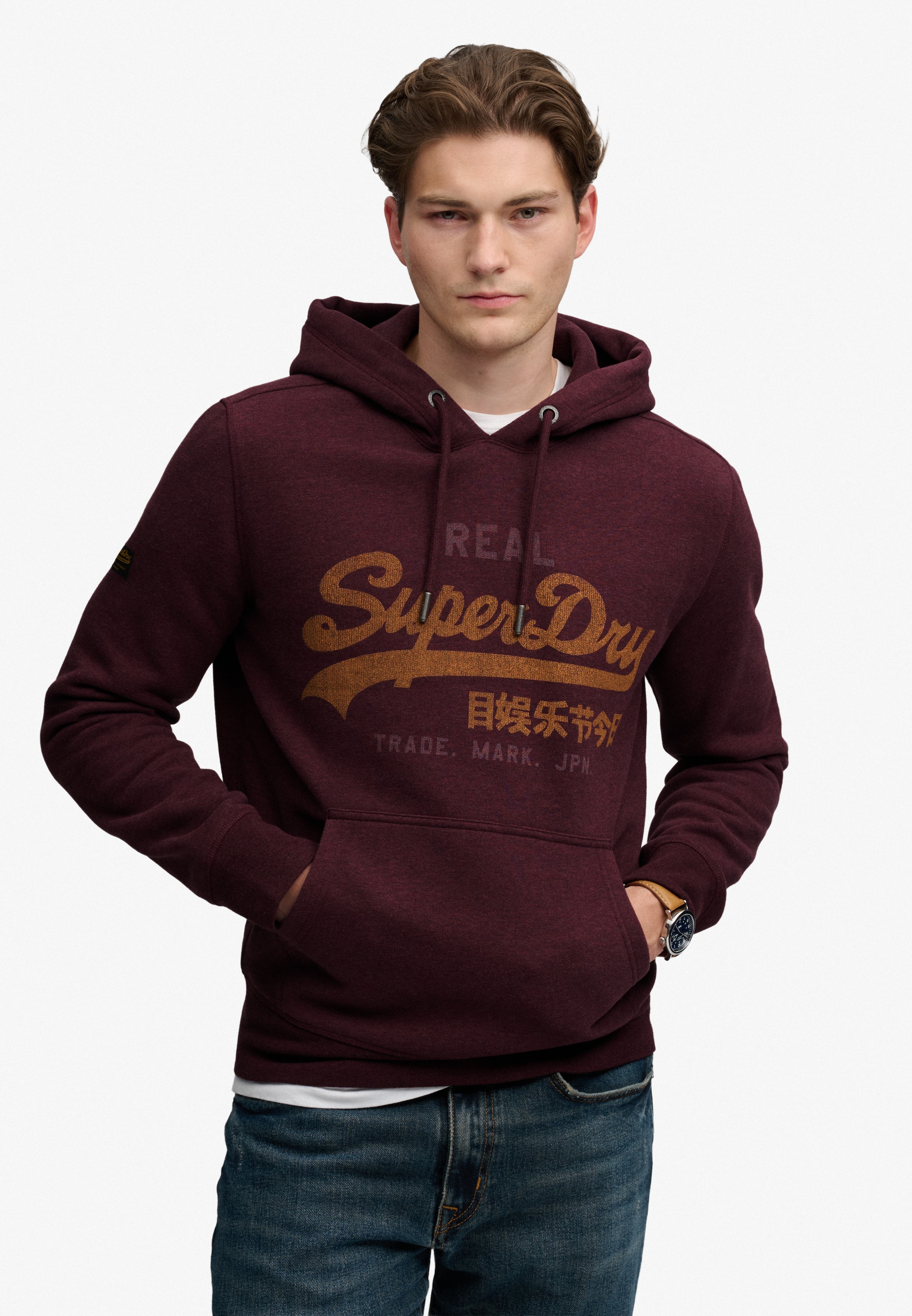 Image of Superdry Kapuzensweatshirt "VL HERITAGE RELAXED HOOD", Baumwollmischung, relaxed fit