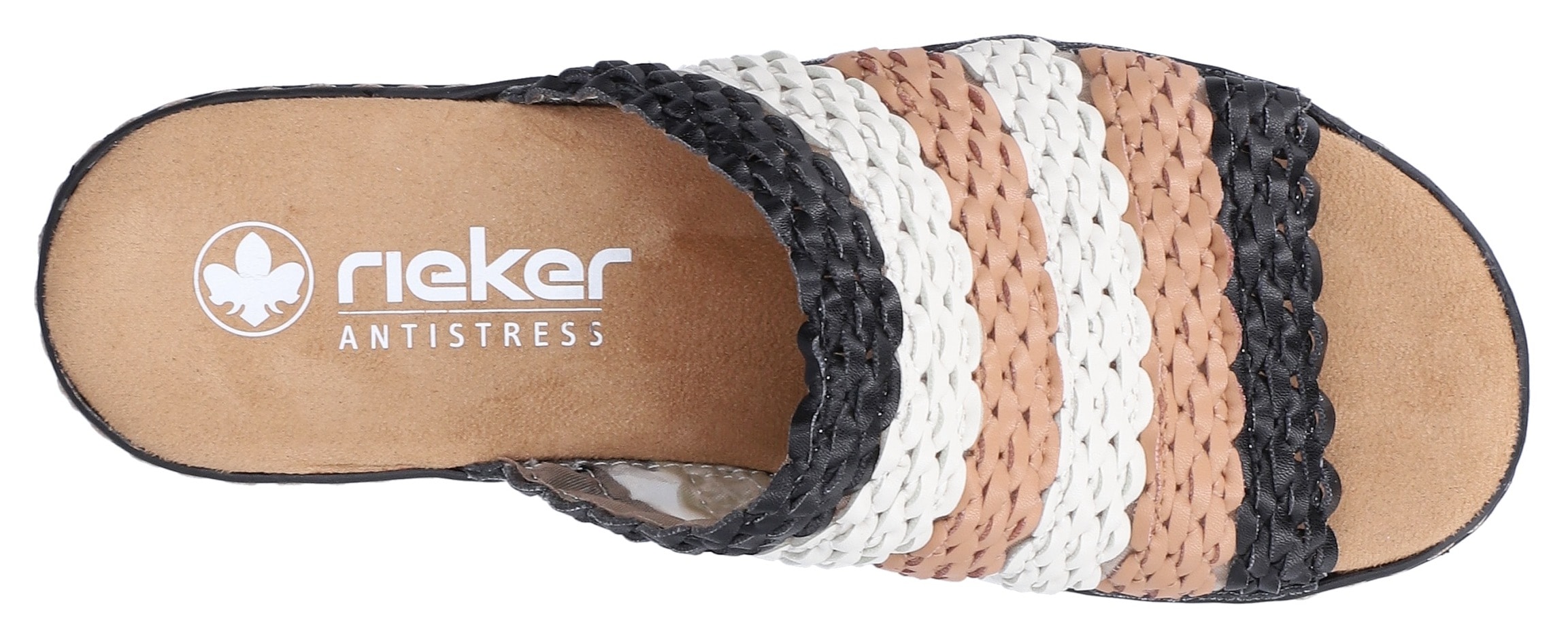 Rieker Pantolette  Chaussure d'été, chaussure de vacances, sandale compensée à enfiler