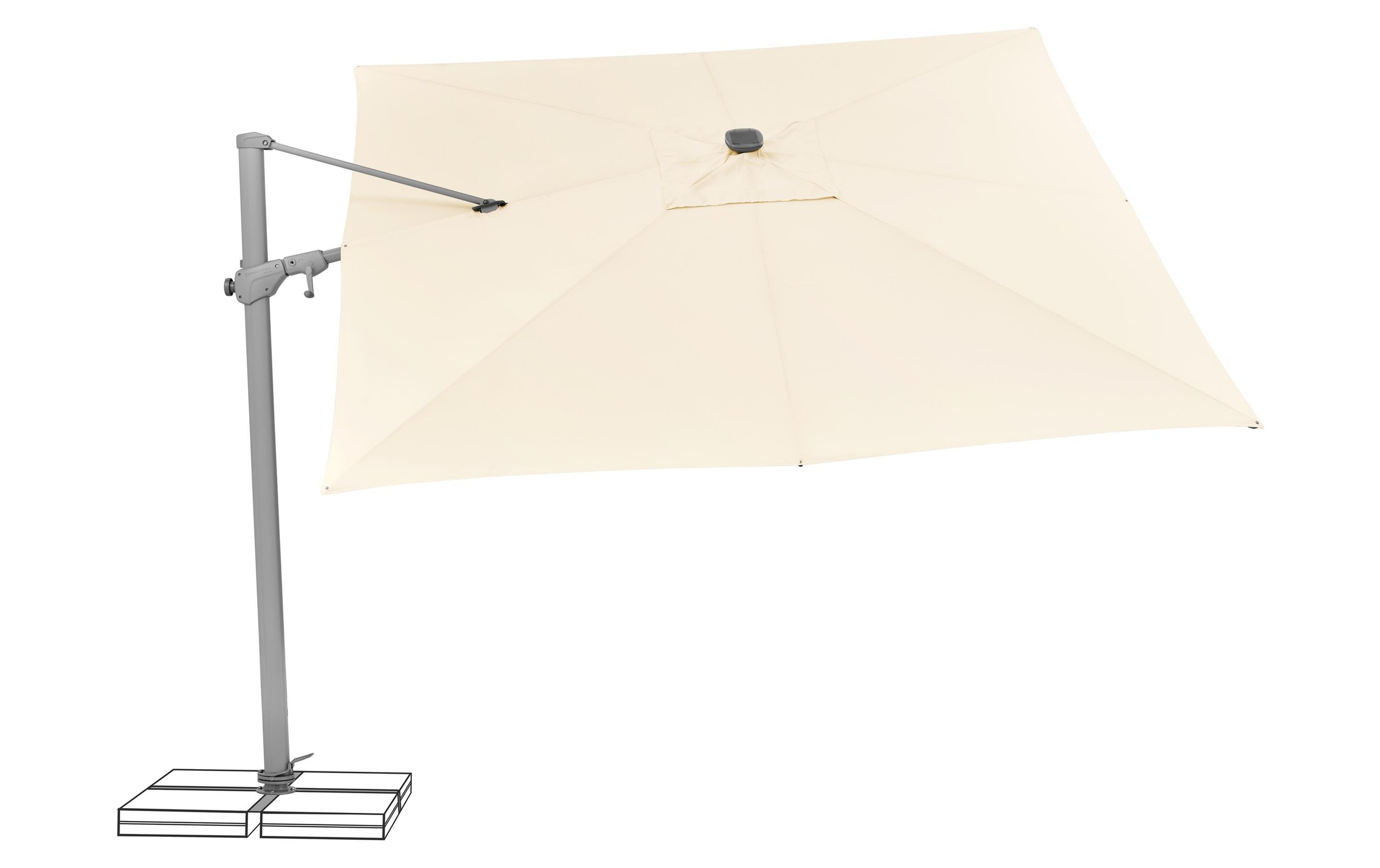 Sonnenschirm »Suncomfort by Glatz Varioflex Solar LED, 300 x 300 cm«