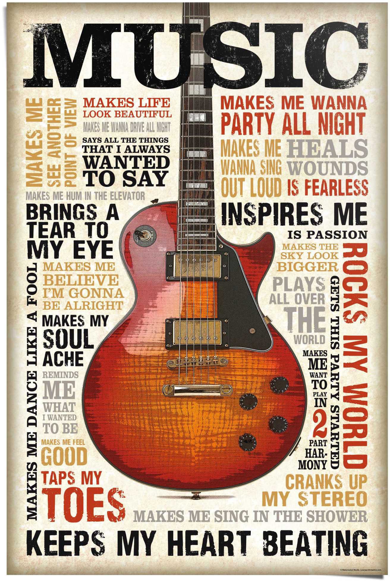 Image of Reinders Poster "Music is Passion" 1 Stk. tlg.