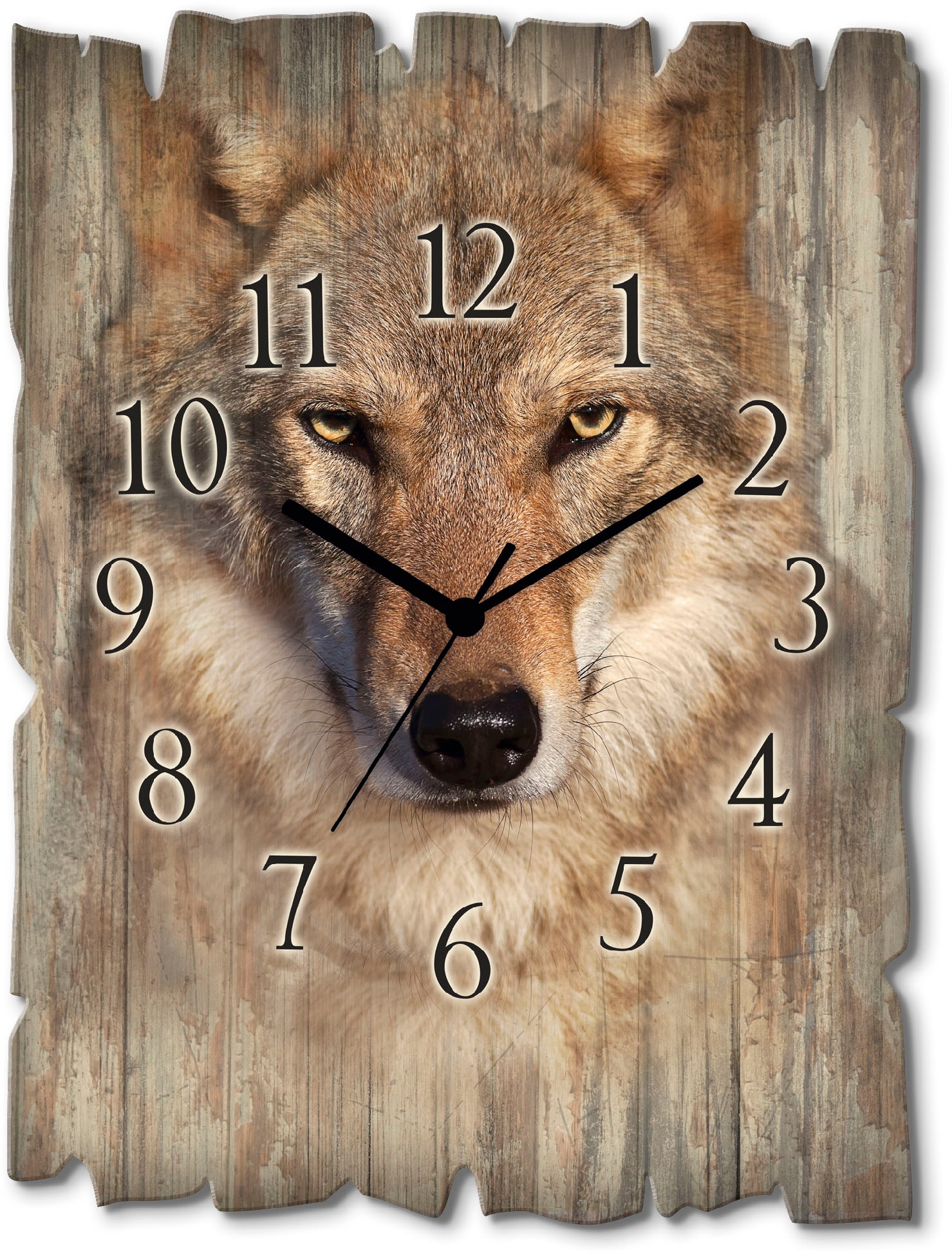 Artland Wanduhr »Wolf«, wahlweise mit oder ohne kaufen Tickgeräusche Funkuhrwerk, lautlos Quarz