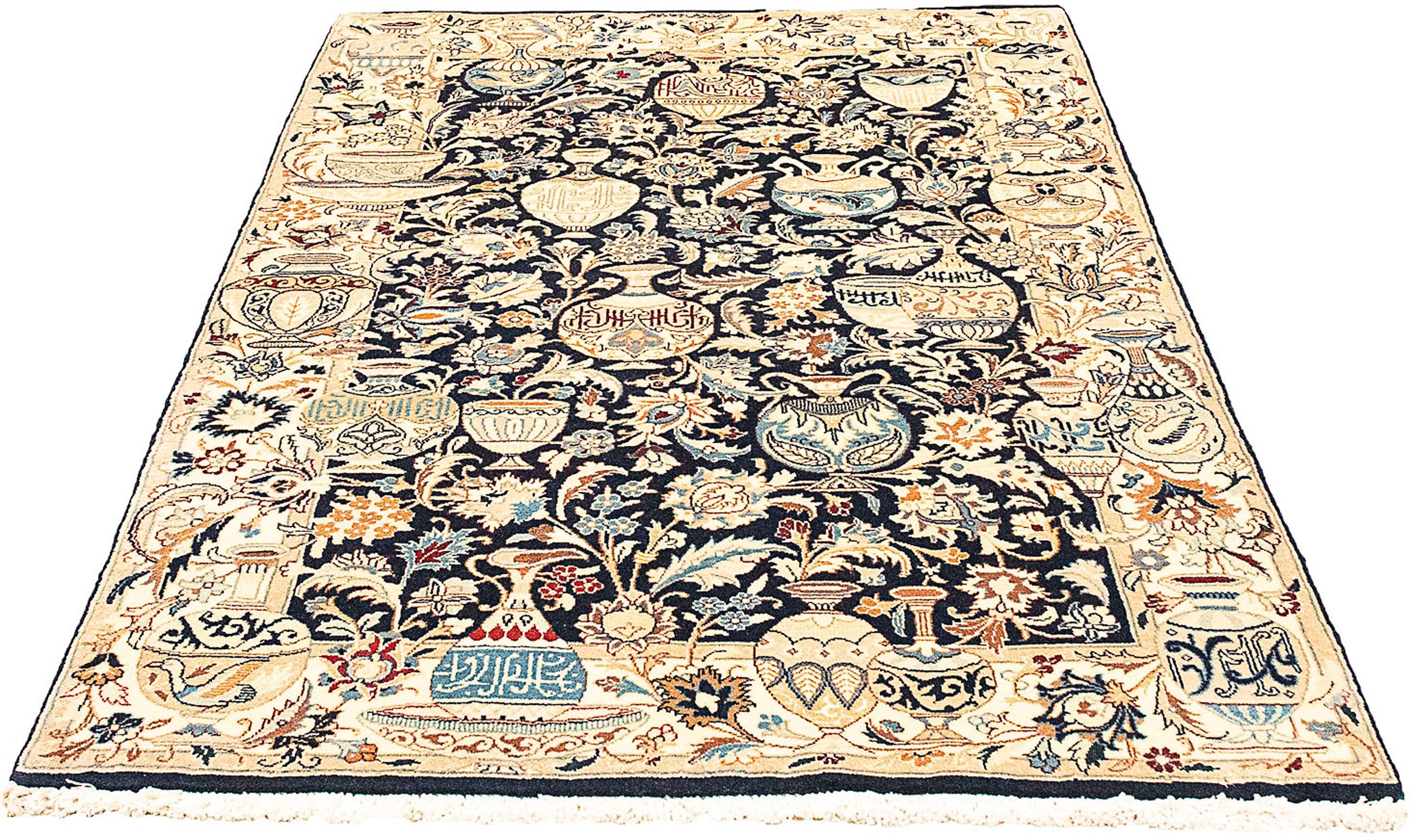 Image of morgenland Orientteppich »Perser - Classic - 195 x 123 cm - dunkelblau«, rechteckig, 10 mm Höhe, Wohnzimmer, Handgeknüpft, Einzelstück mit Zertifikat bei Ackermann Versand Schweiz