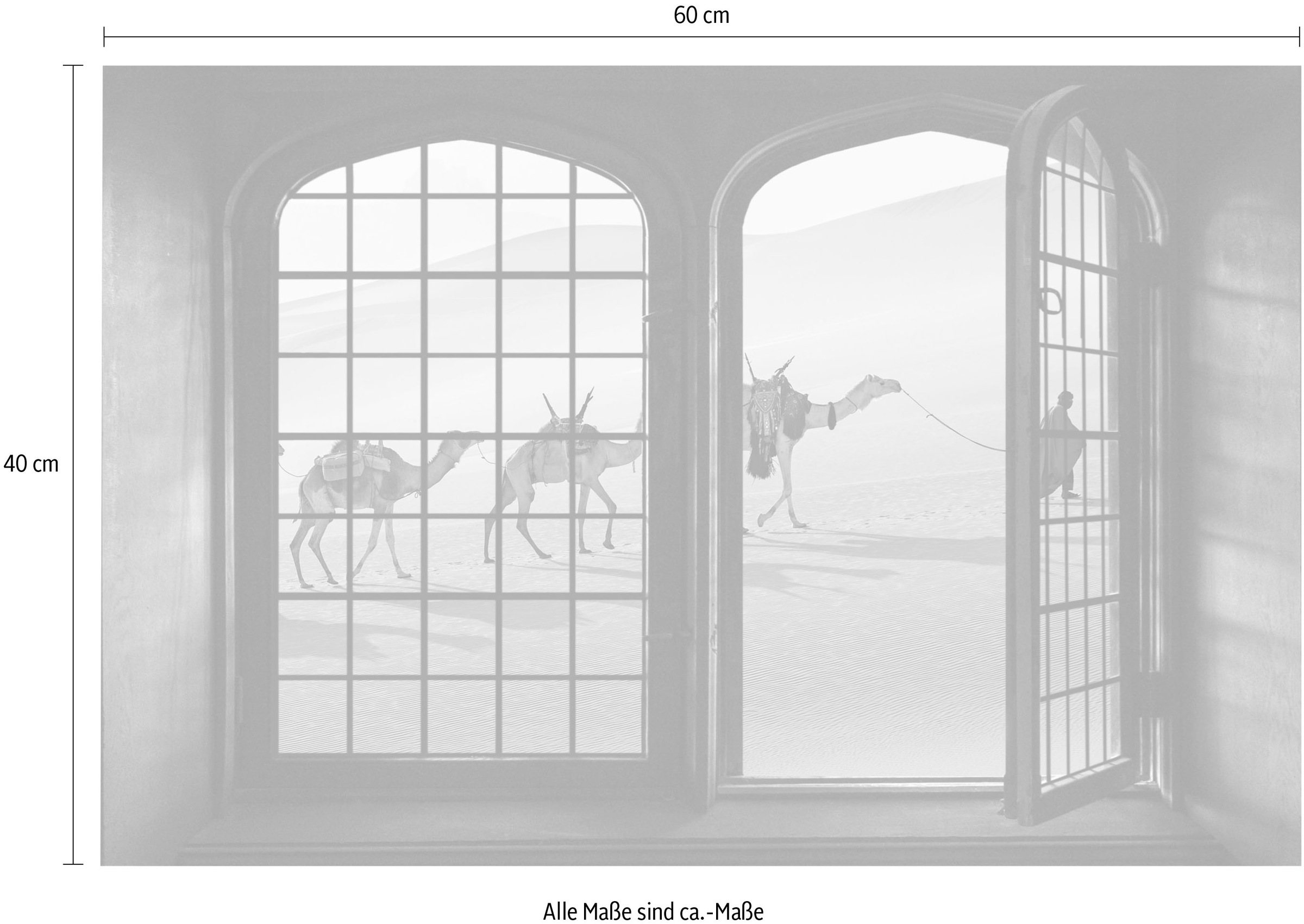 queence Autocollants muraux »Wüste« Wandsticker, Wandbild, selbstklebend, 3D, Fenster