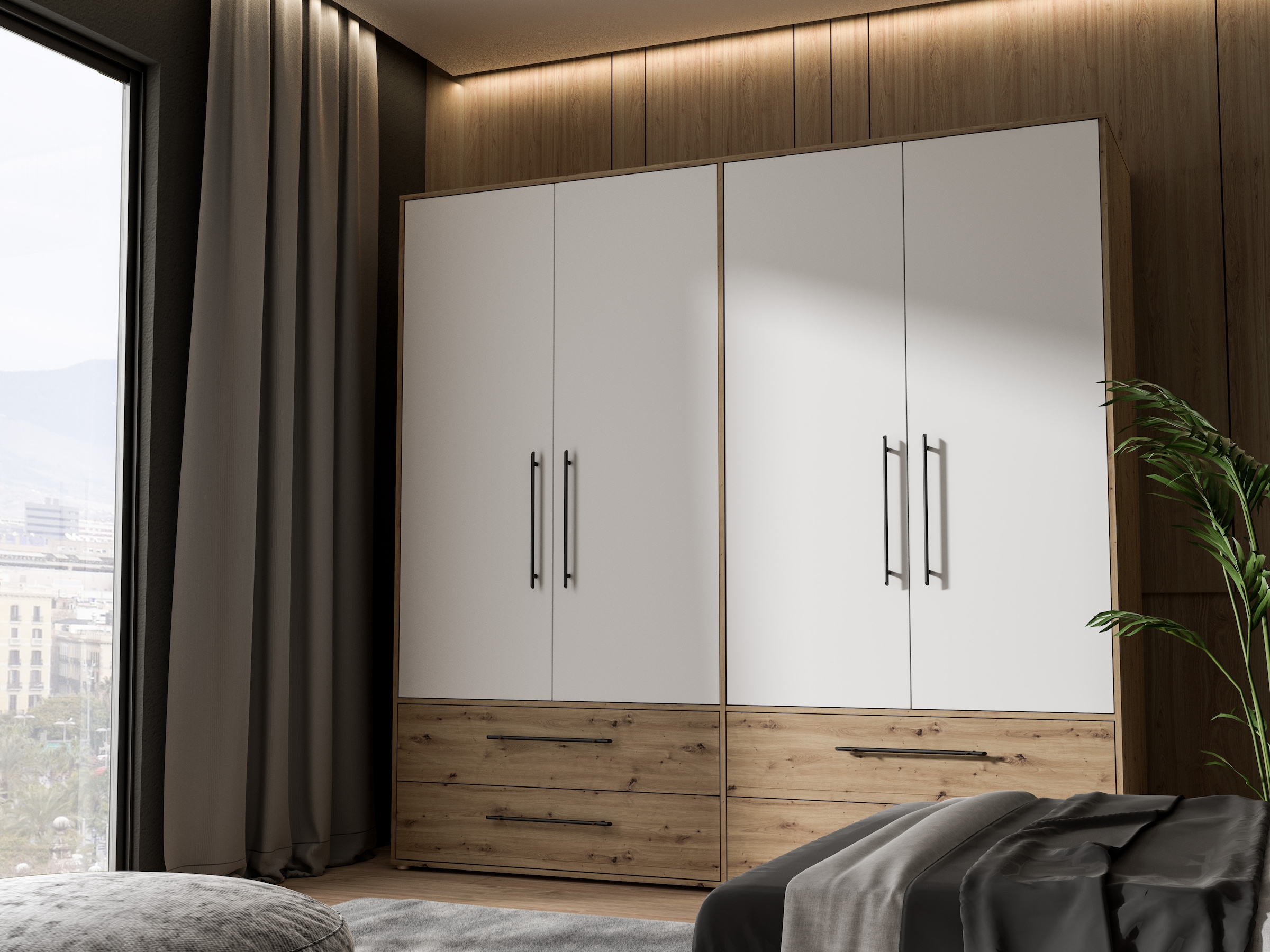 FORTE Kleiderschrank B/H/T ca. 205,9x200,1x58,8cm, 