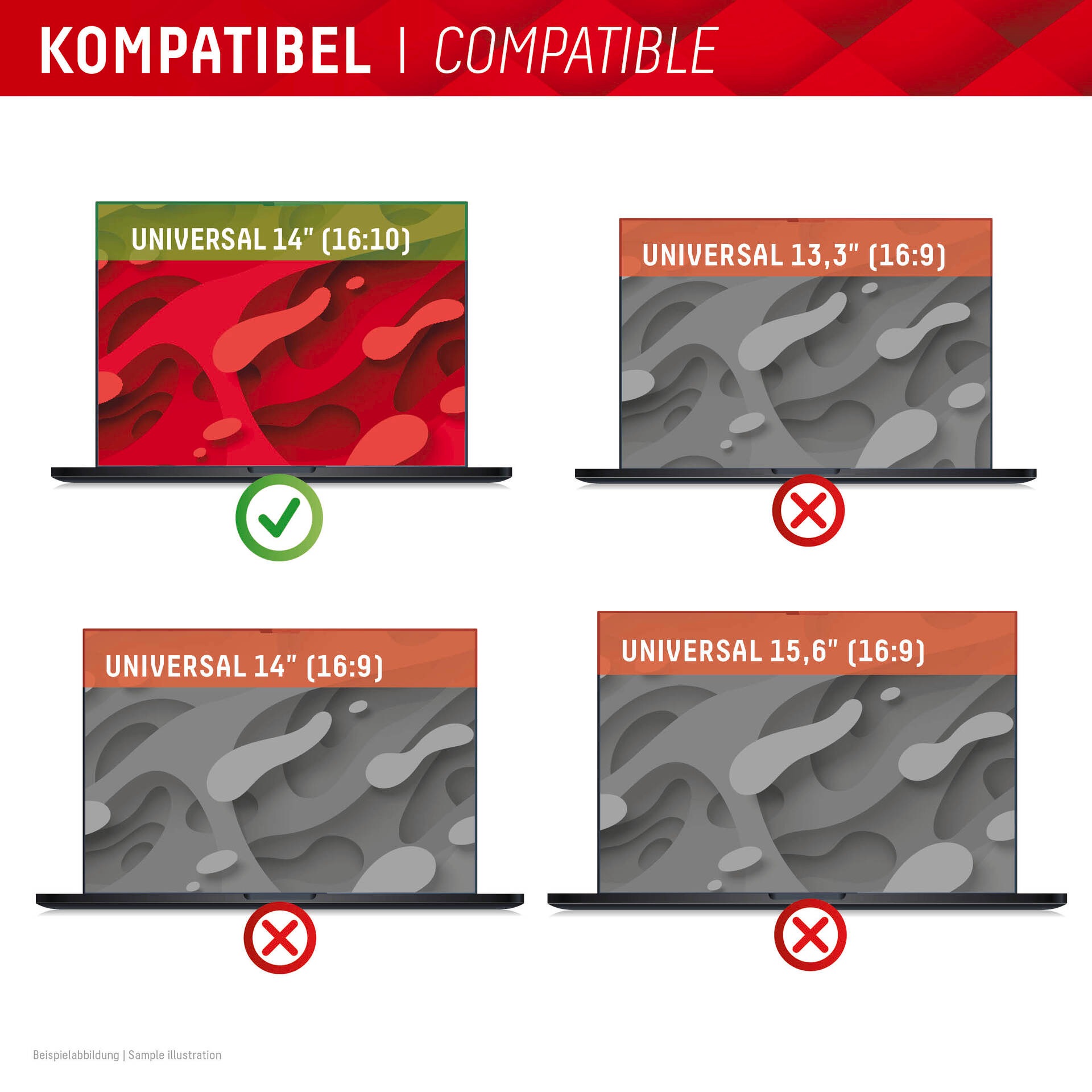 Displex Film de protection d'écran »Privacy Safe« universal, 16:10, Blickschutzfolie, Schutzfolie, Bildschirmschutz