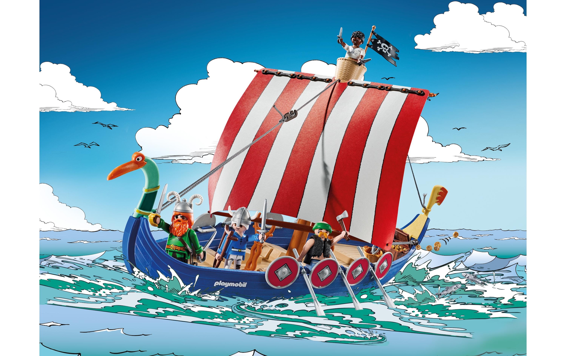 Playmobil® Spielbausteine »Asterix Piratenschiff 71888«, (88 St.)