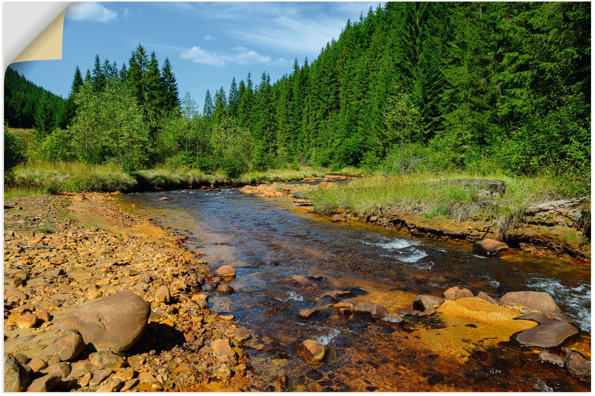 Image of Artland Wandbild »Fluss Neagra, Caliman-Nationalpark«, Gewässer, (1 St.), in vielen Grössen & Produktarten - Alubild / Outdoorbild für den Aussenbereich, Leinwandbild, Poster, Wandaufkleber / Wandtattoo auch für Badezimmer geeignet bei Ackermann Versand S