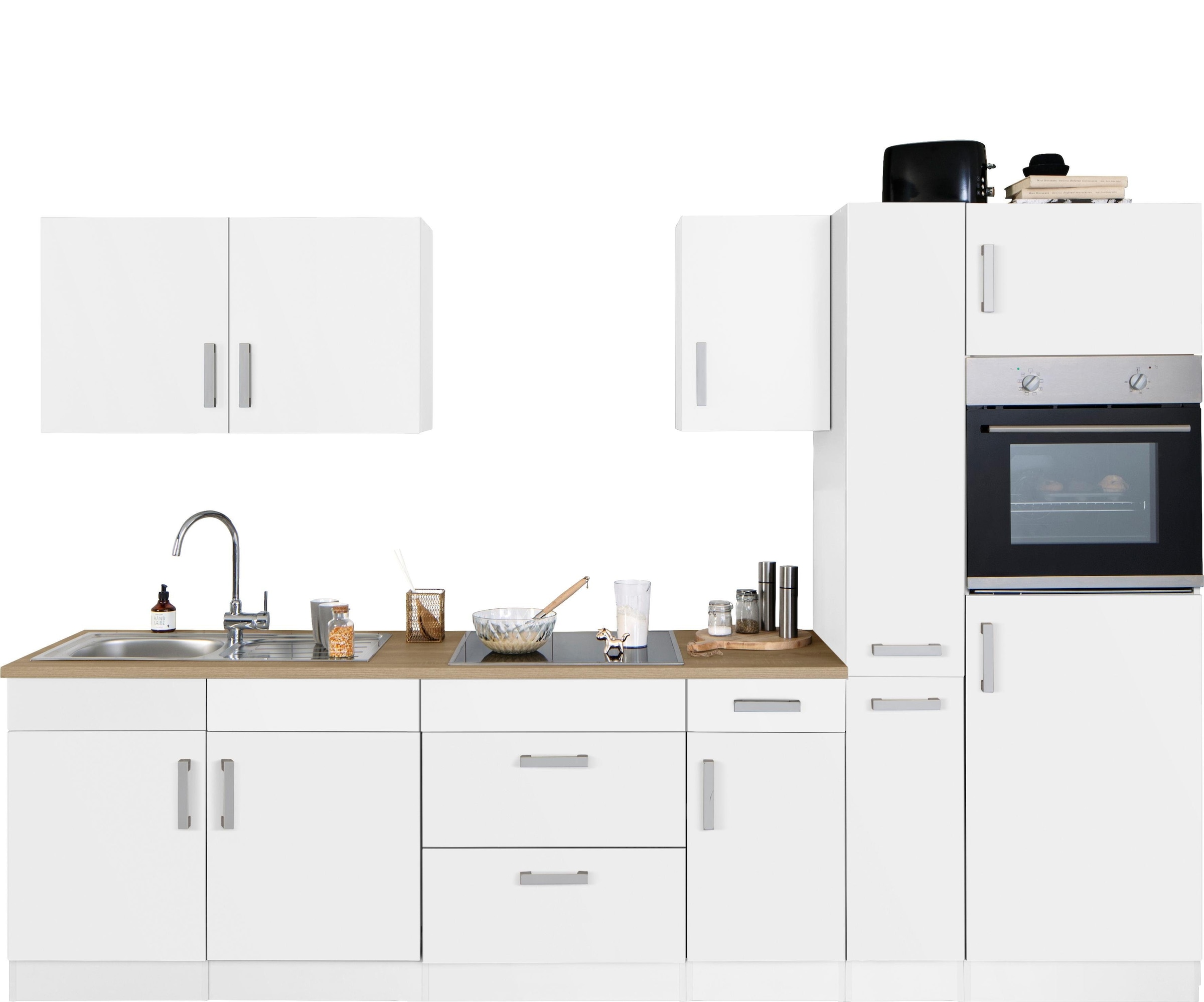 KOCHSTATION Kitchenette »KS-Gera« Largeur 300 cm, avec appareils électriques en option, avec plan de travail
