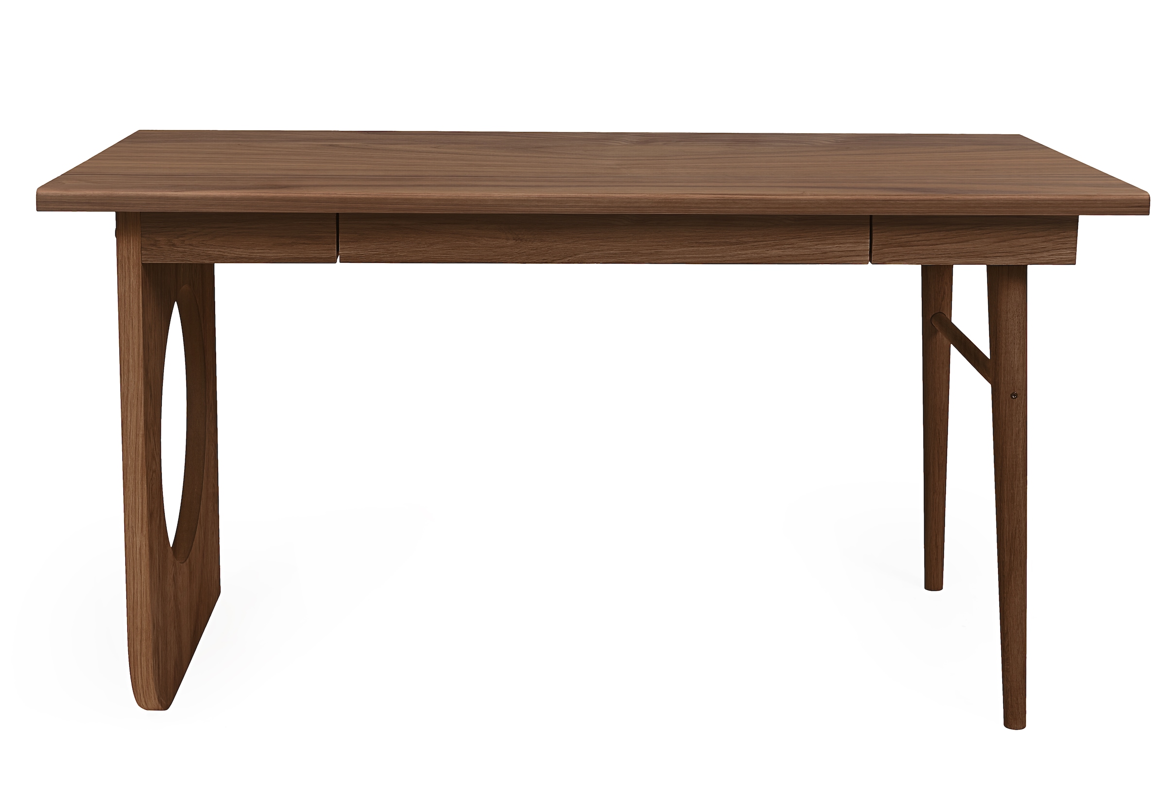 Schreibtisch »Bau«, edles Holzfurnier aus Nussbaum, Breite 140 cm