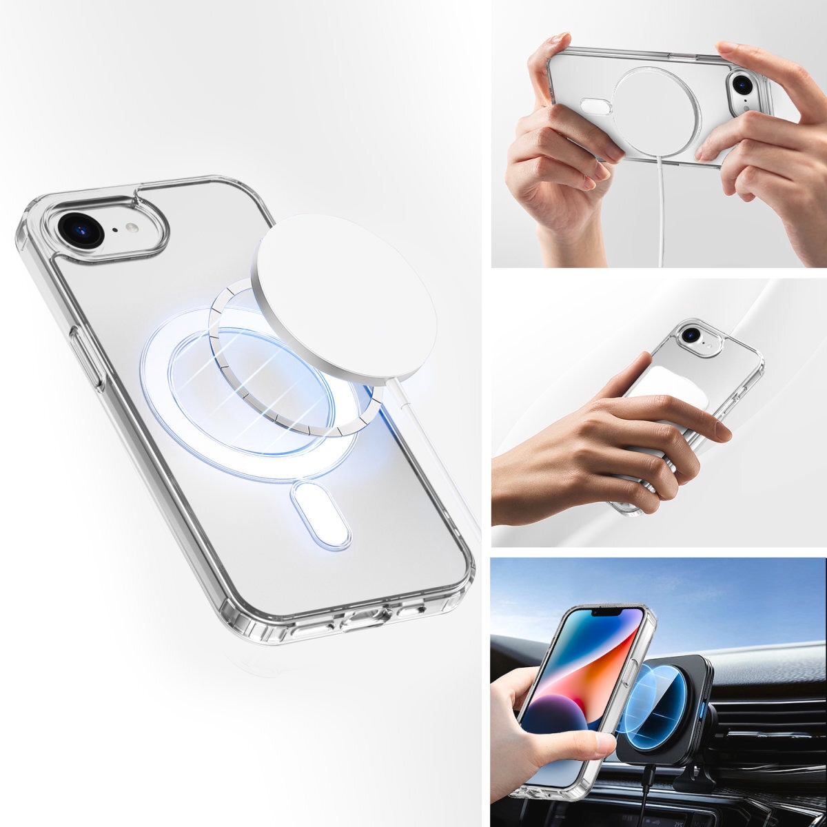 4smarts Handyhülle »360° Premium Protection Set für Apple iPhone SE (4.Gen)«, Backcover, Schutzhülle, Handyschutzhülle, Case, Schutzcase, stossfest