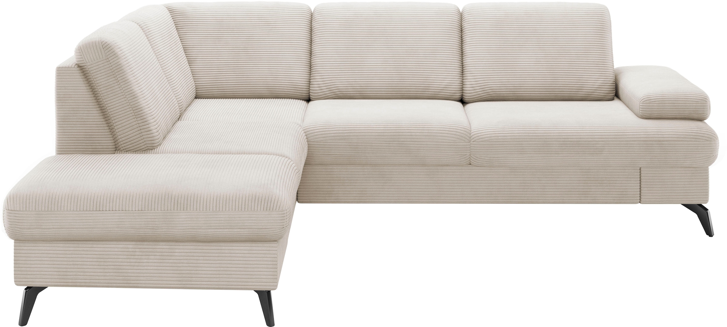 sit&more Ecksofa »Morris Jubi L-Form«, inkl. Armteilfunktion und 1 Zierkissen, wahlweise mit Bettfunktion