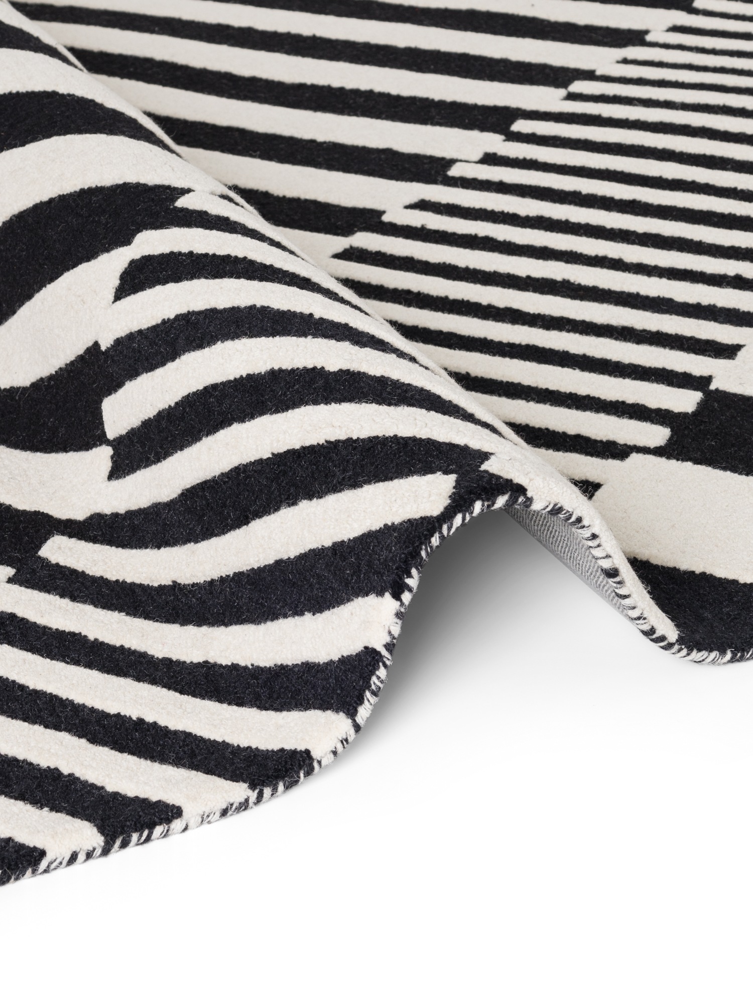 ELLE DECORATION Wollteppich »Flux« rechteckig 12 mm Höhe Wolle, Natur, Wohnzimmer, Schlafzimmer, Modern, Geometrisch, Streifen