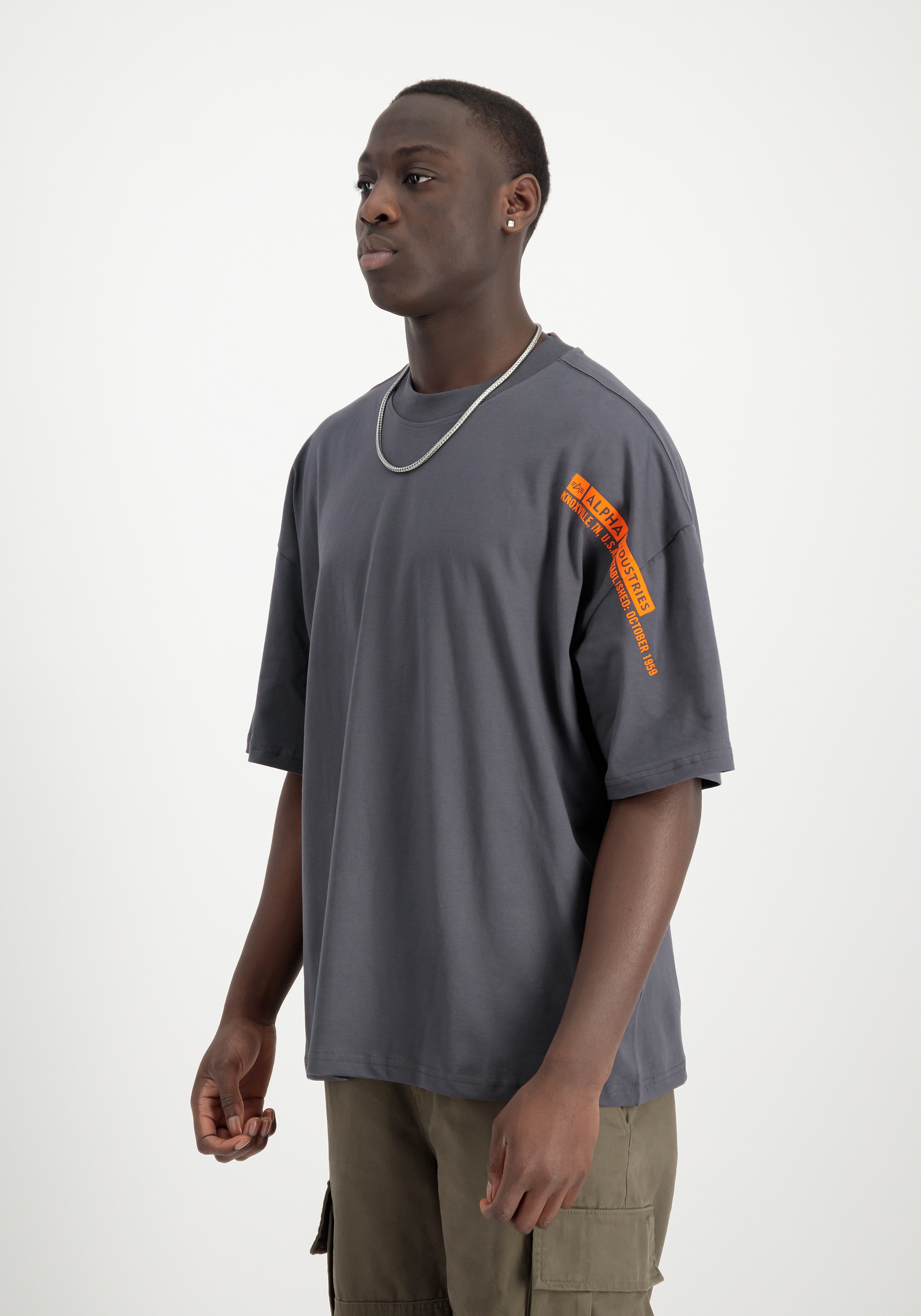 Image of Alpha Industries T-Shirt "Flock Logo T-Shirt"