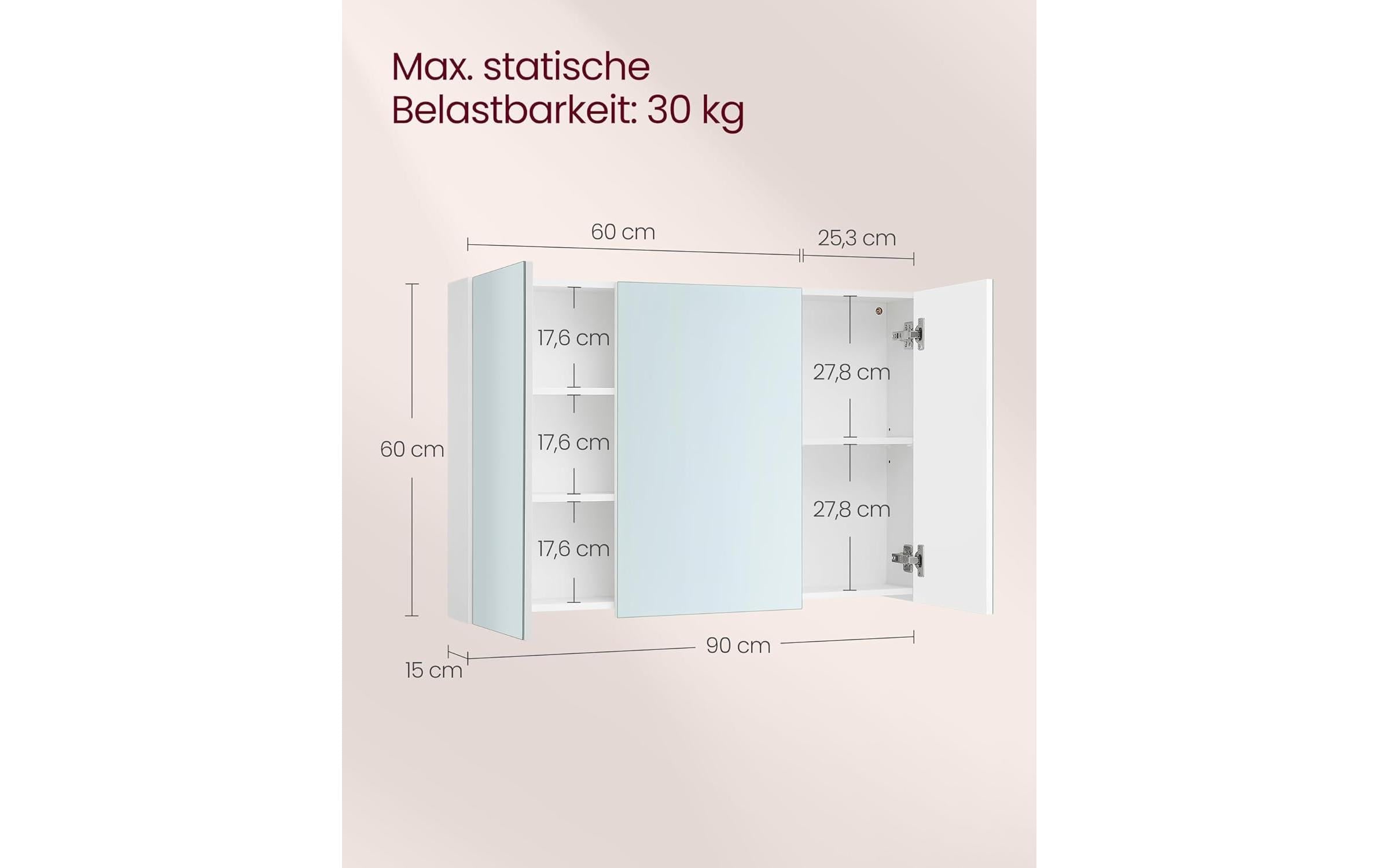 VASAGLE Armoire de toilette »15 x 90 x 60 cm«