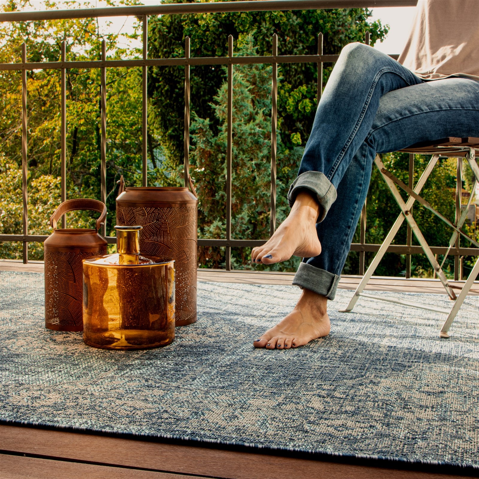 Kayoom Teppich »Nautic 885« rechteckig 7 mm Höhe Kurzflor, Vintage, Modernes Muster, Deko; In -und Outdoor geeignet