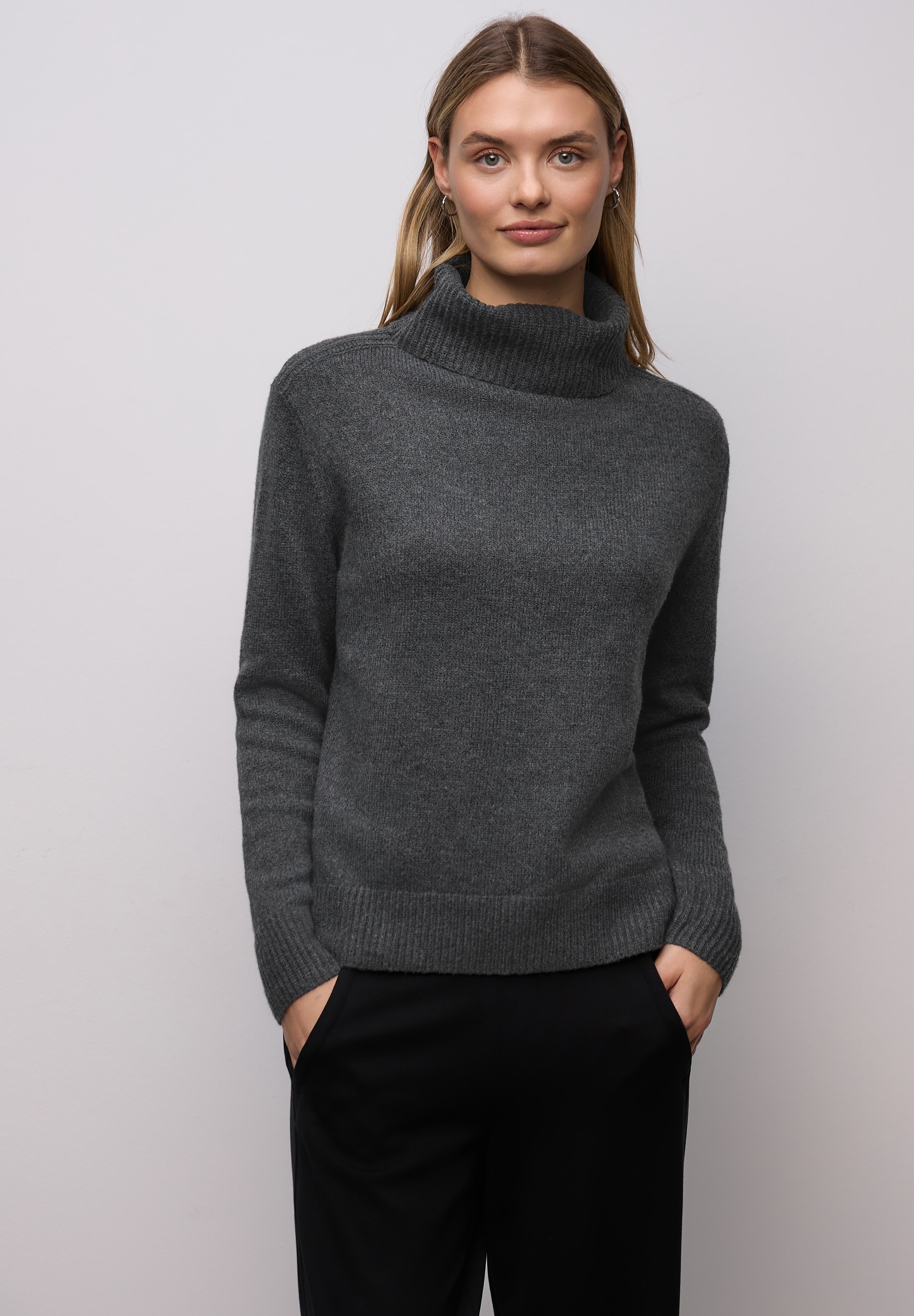 Image of STREET ONE Rollkragenpullover mit feinem Strickmuster