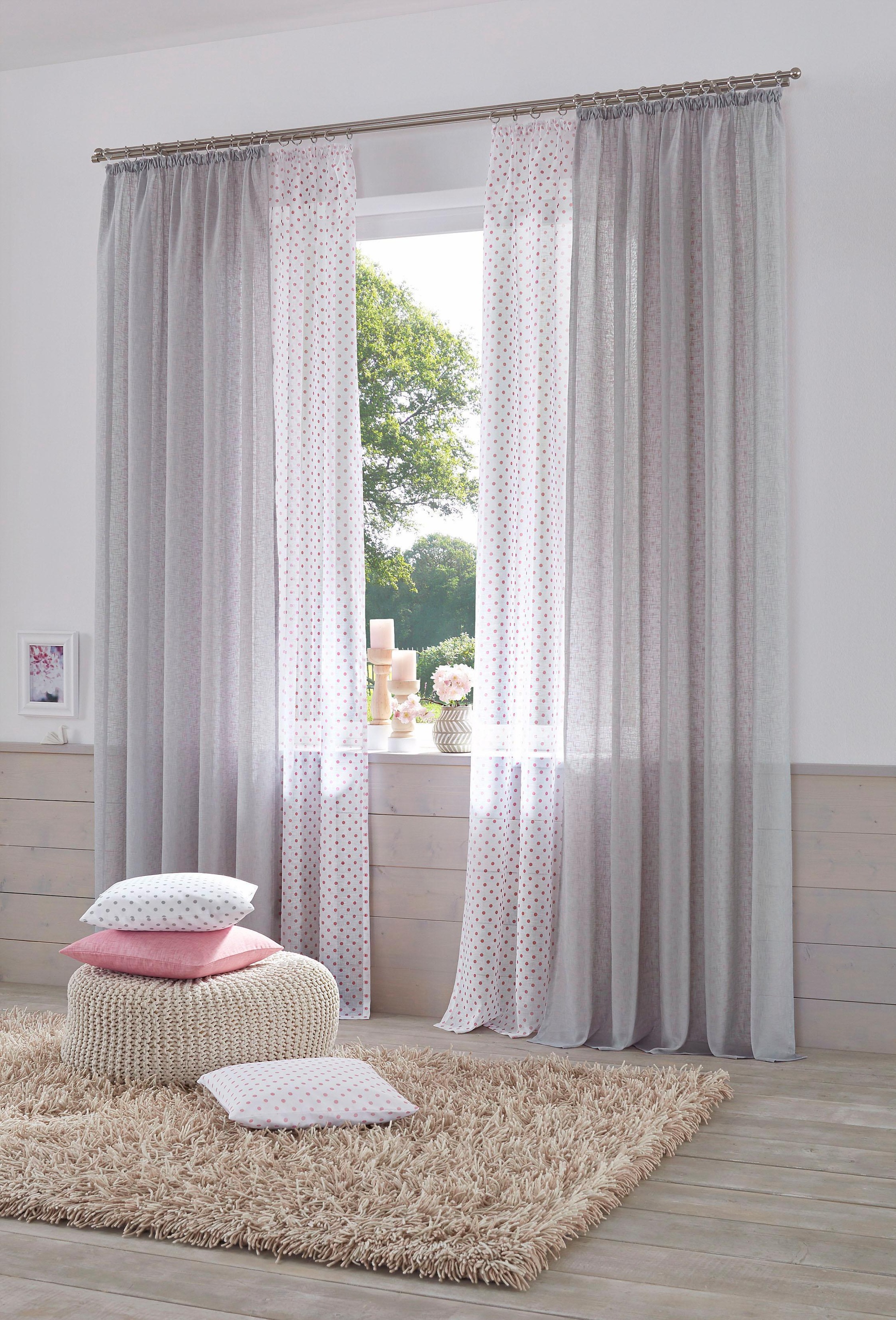 Image of Home affaire Gardine »Hannah-Uni«, (2 St.), transparent, Leinen Optik, monochrom, basic bei Ackermann Versand Schweiz