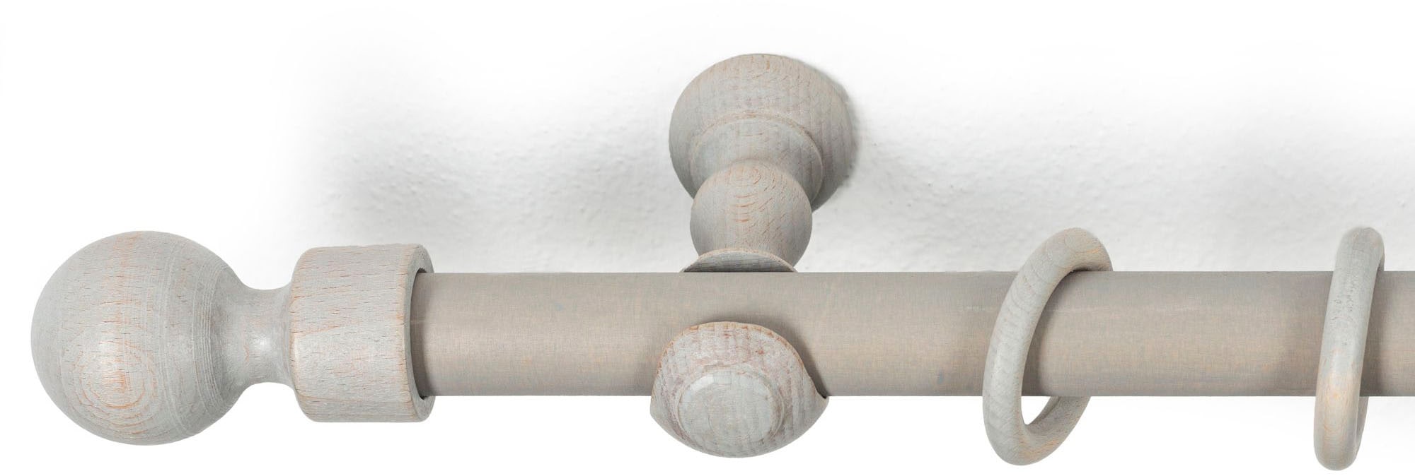 SN DECO GROUP Gardinenstange »Giro«, 1 läufig-läufig, Fixmass, 28 mm, Holz, verschiedenen Längen und Farbe, Komplettset