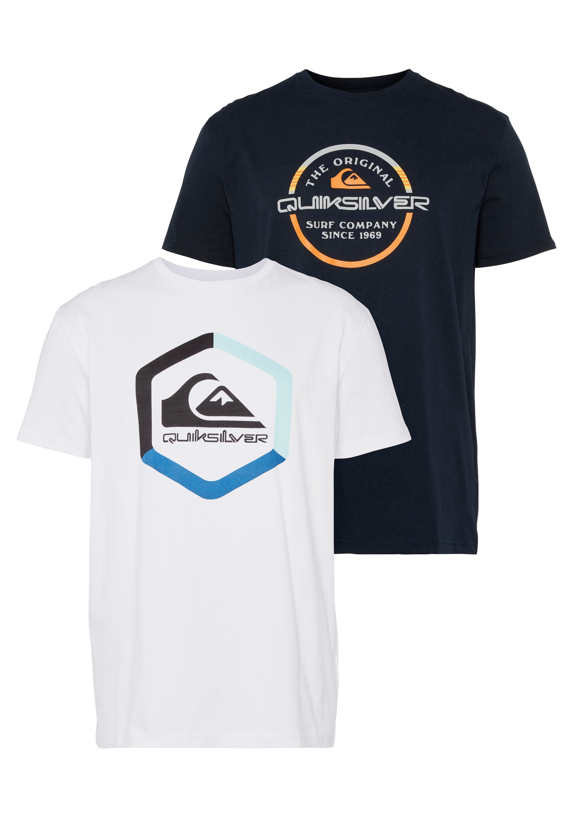 T-Shirt »Herren Doppelpack mit Logodruck«, (Packung, 2 tlg., 2er-Pack)