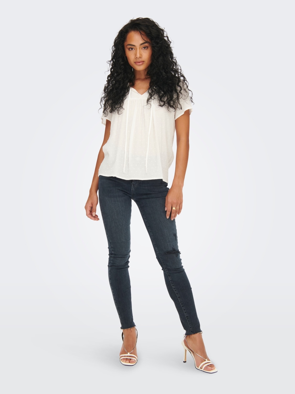 JDY Kurzarmbluse »JDYLIMA LIFE S/S TOP WVN NOOS«