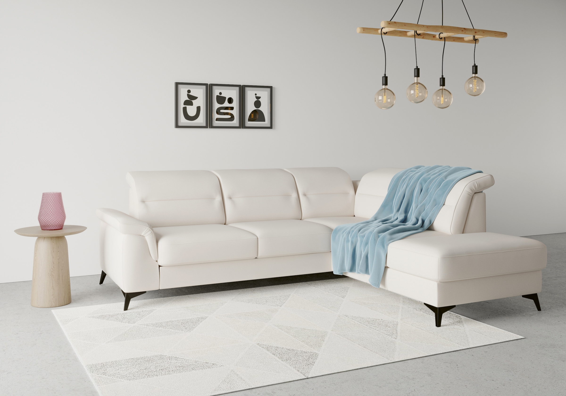 sit&more Canapé d'angle »Sinatra L-Form« mit Ottomane, optional mit Kopfteilverstellung und Armteilfunktion