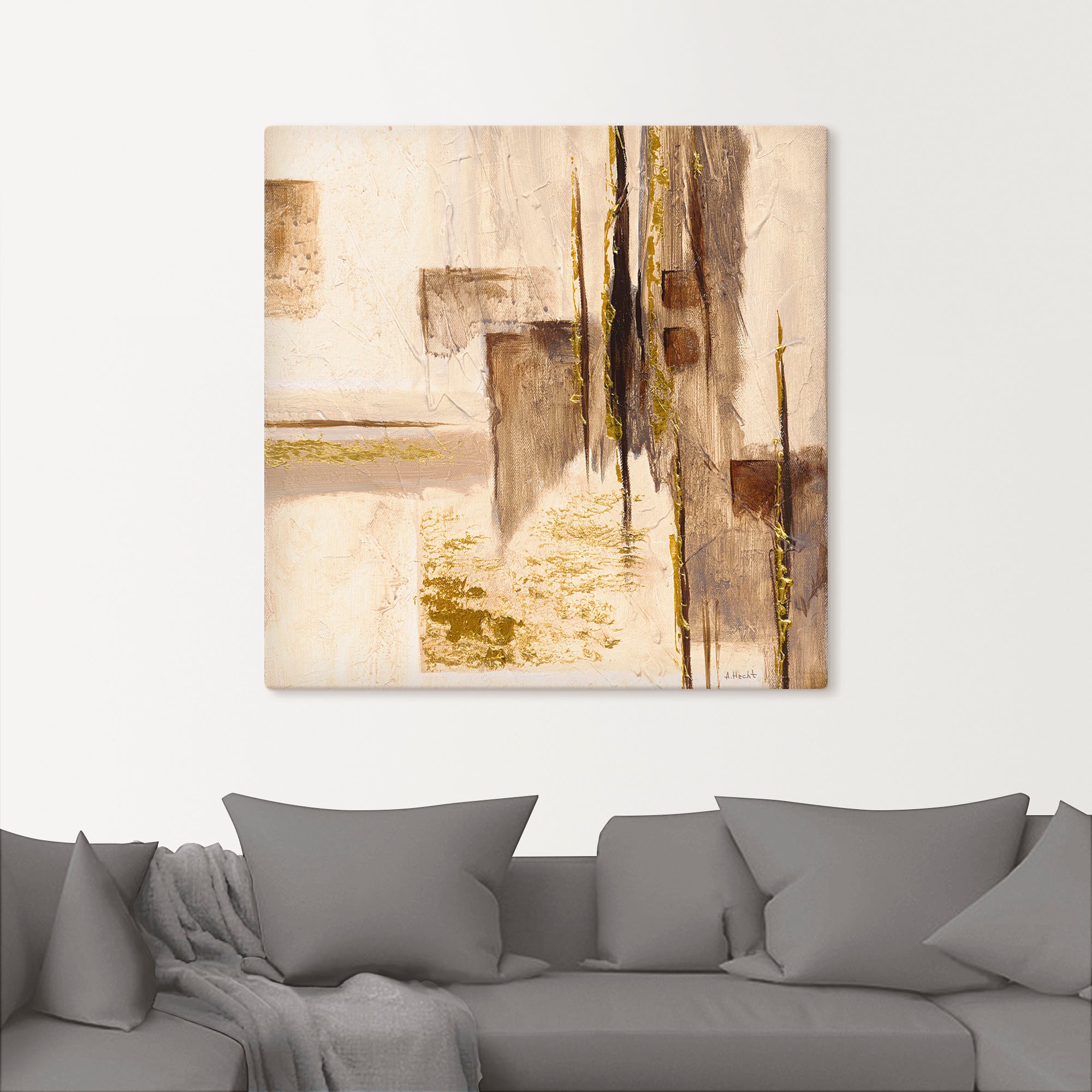 Artland Wandbild »Goldene Silhouette I«, Muster, (1 St.), als Leinwandbild, Wandaufkleber in verschied. Grössen