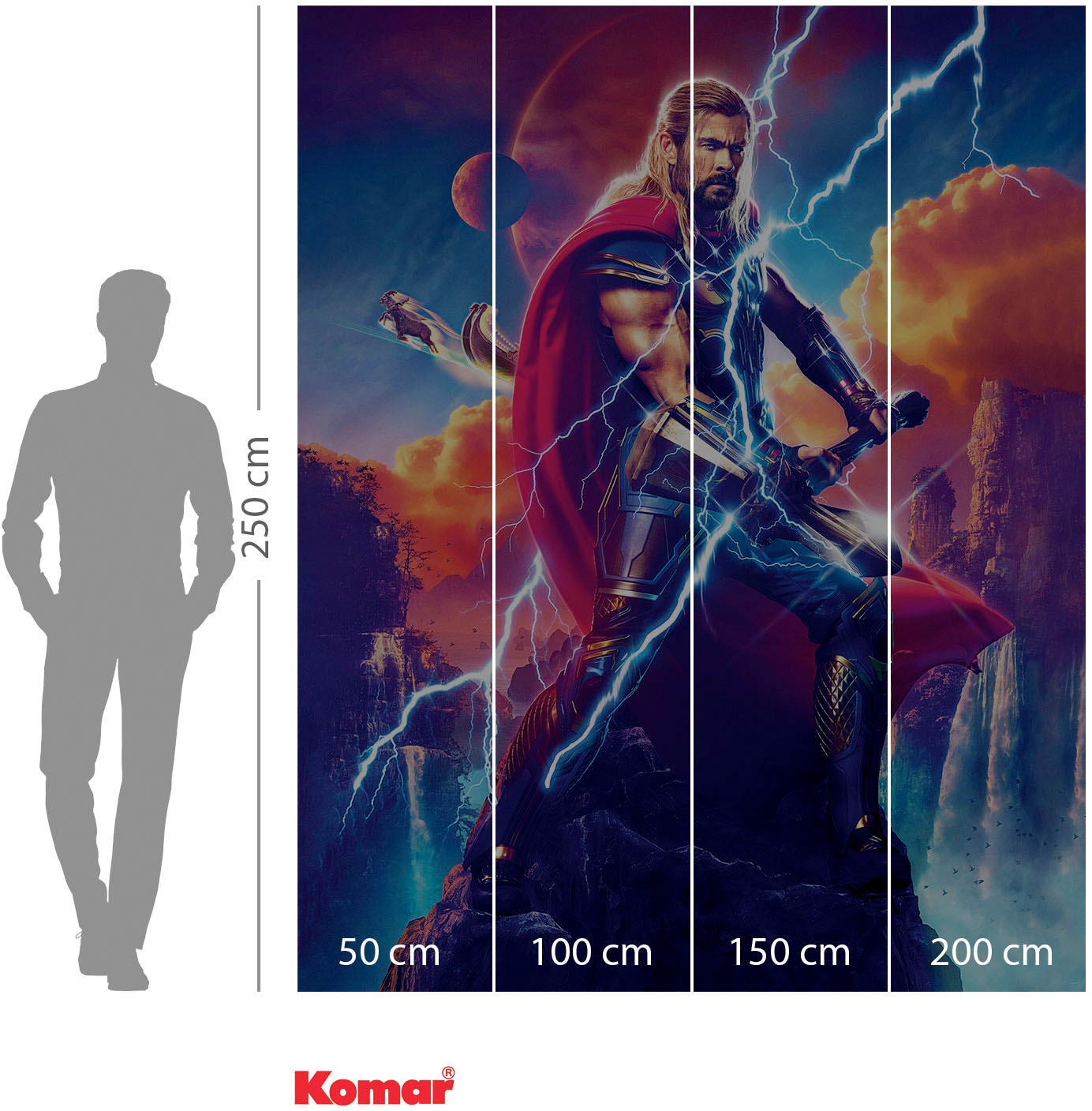 Komar Fototapete »Digitaldruck Vlies - Love and Thunder Adventure - Grösse 200 x 250 cm«, bedruckt, Kinderzimmer
