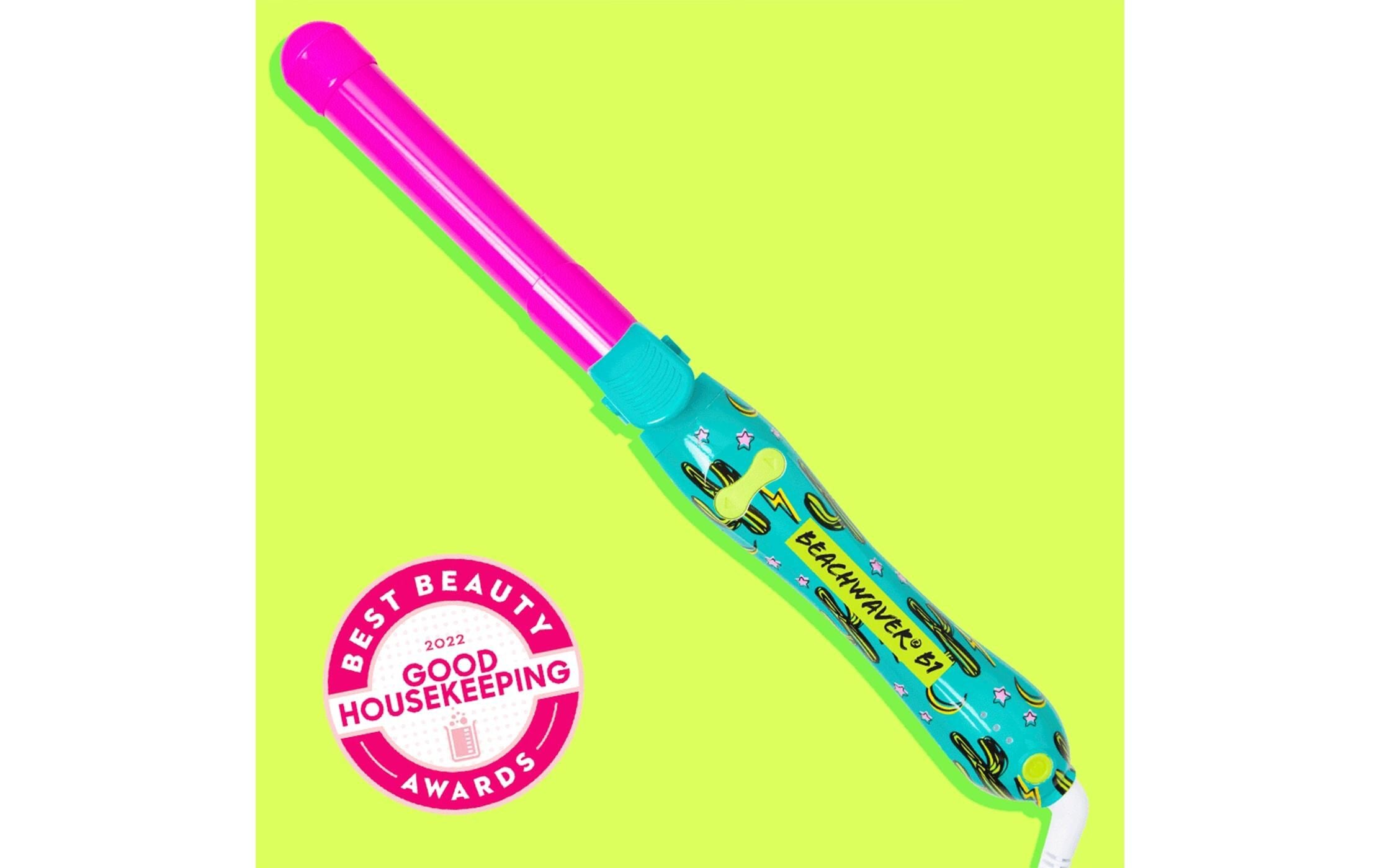 BEACHWAVER Lockenstab »Neon B1 Neon Desert« Professioneller rotierender Keramik-Lockenstab für Wellen und Locken