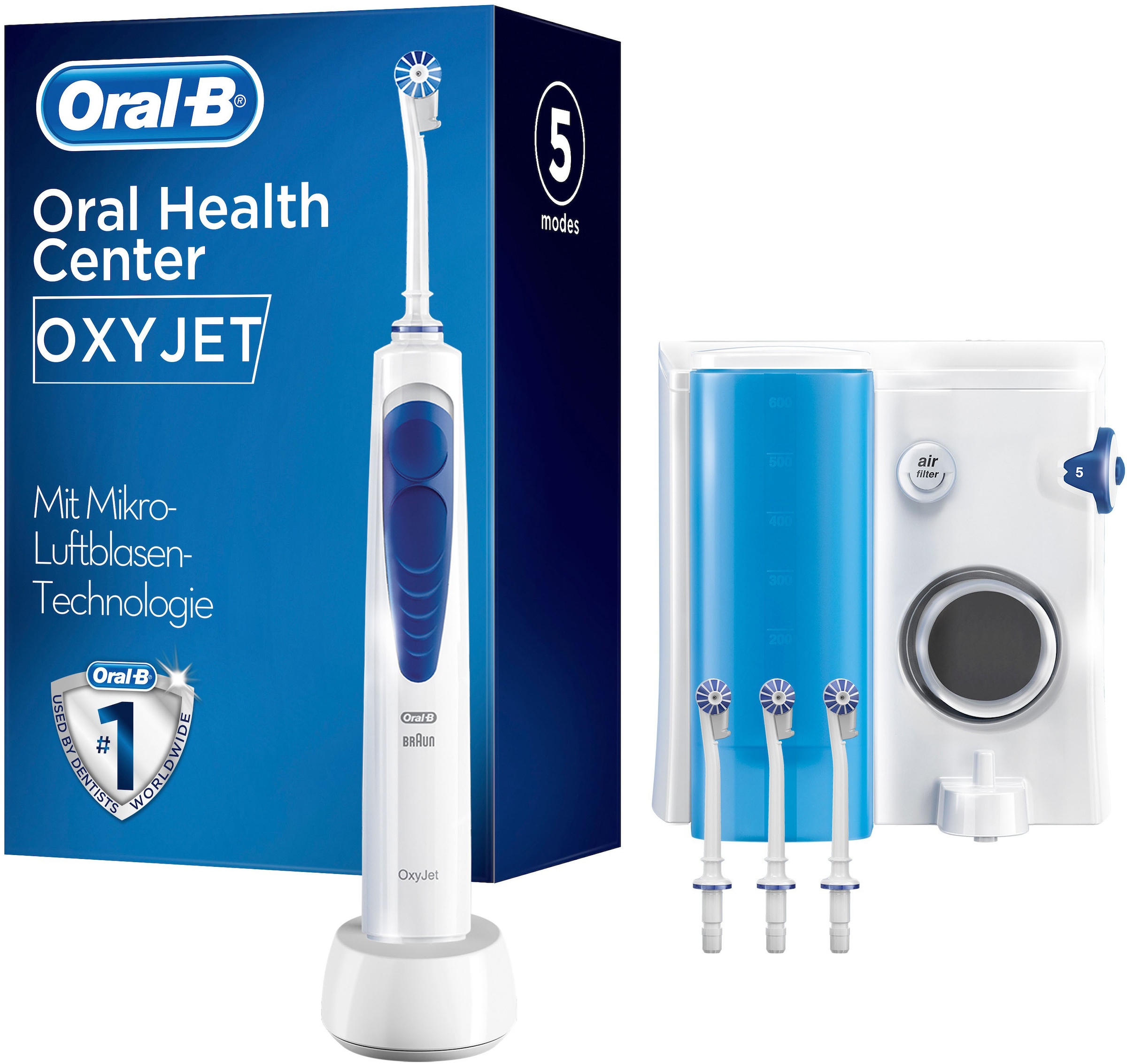 Oral-B Munddusche »OxyJet«, 4 St. Aufsätze}, Mikro-Luftblasen-Technologie