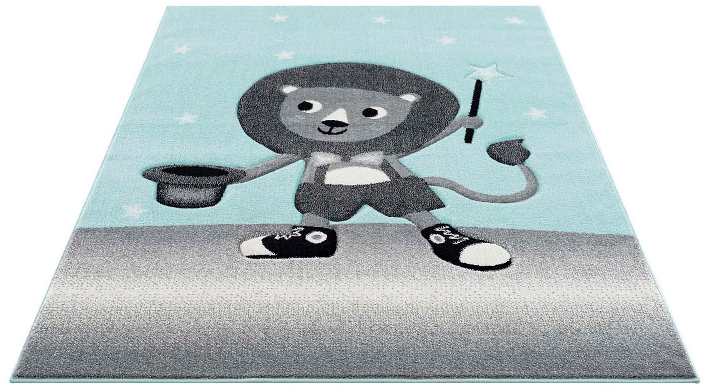 Image of Carpet City Kinderteppich »Bueno 9378«, rechteckig, 11 mm Höhe, Spielteppich, Löwe, Boot, 3D-Effekt, Weicher Flor, Pflegeleicht, Kinderzimmer bei Ackermann Versand Schweiz