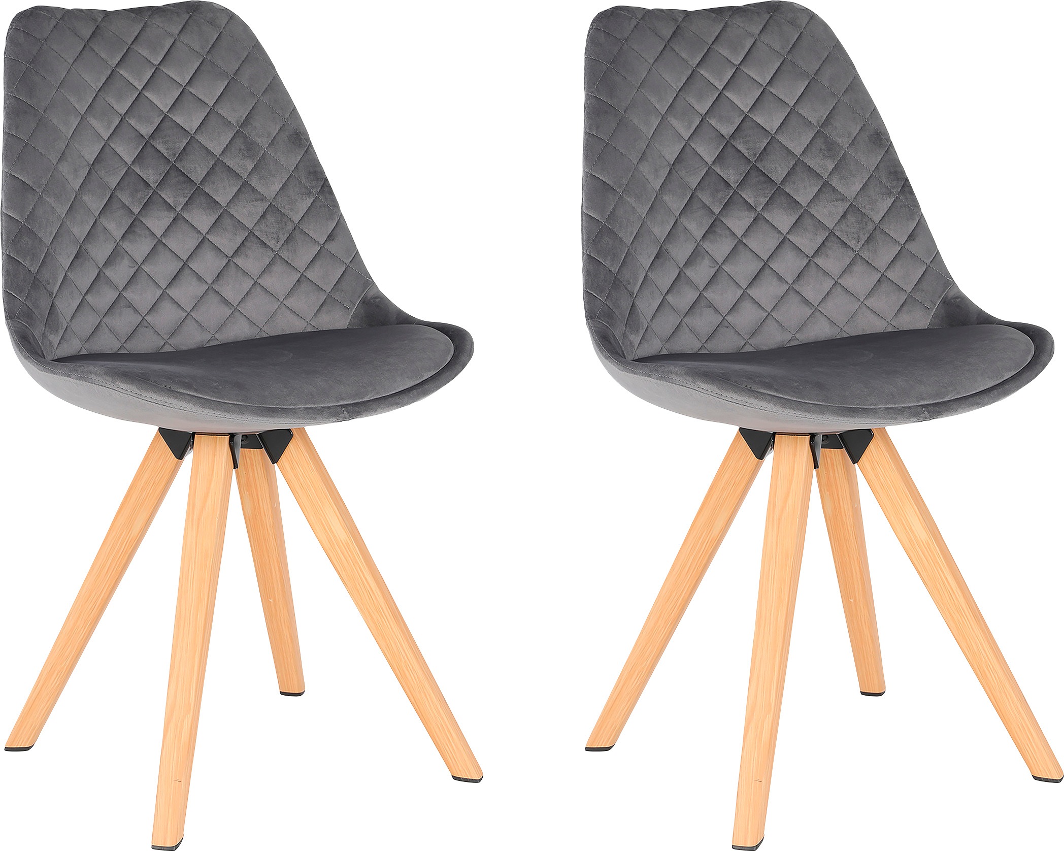 Image of byLIVING Esszimmerstuhl »Arik«, (Set), 2 St., Samt, Bezug in Samt oder Cord, Gestell in Eichen-Optik bei Ackermann Versand Schweiz