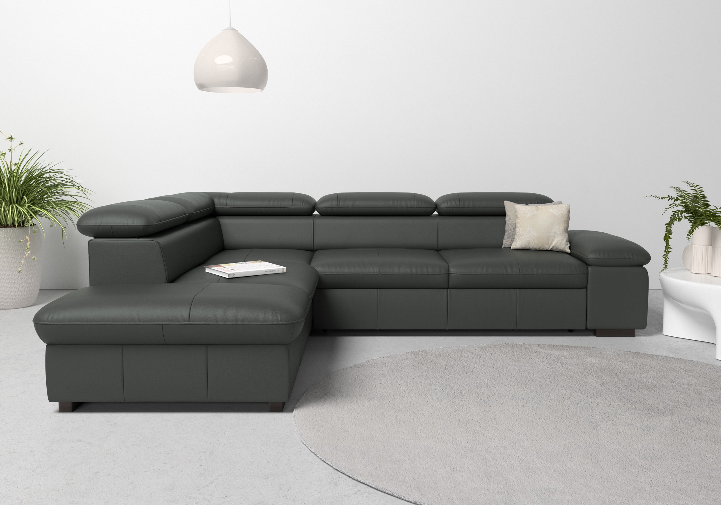 Home affaire Ecksofa »Alberto L-Form«, mit Kopfteilverstellung, wahlweise mit Bettfunktion