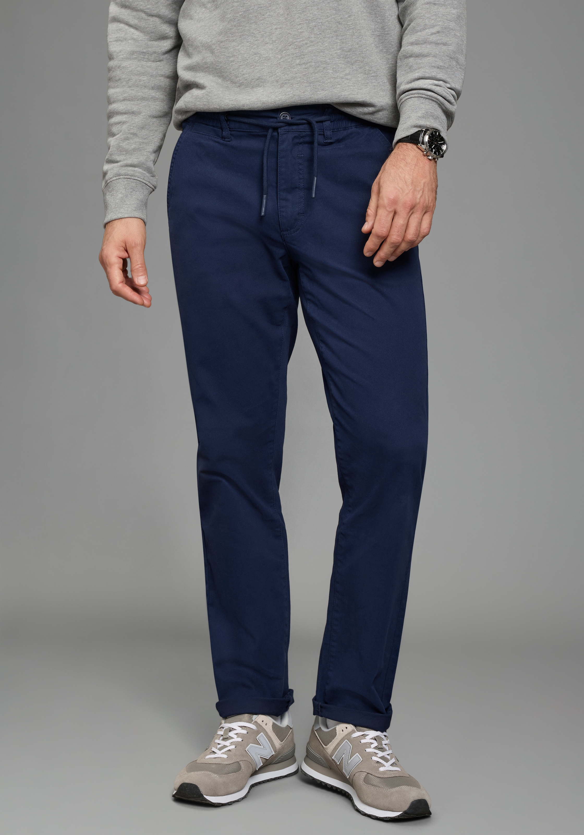Image of Mans World Dehnbund-Hose "Dehnbund Chino" gerade geschnitten, mit Eingrifftaschen und Gesässtaschen, unifarben