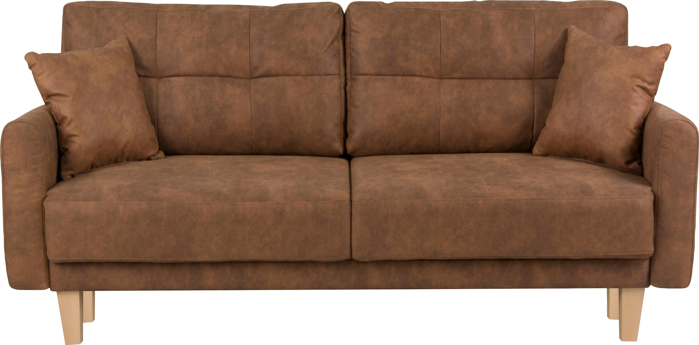 Home affaire 2-Sitzer »TRIPLO mit Wellenunterfederung, Masse B/T/H: 165/100/89 cm«, Sofa mit Steppung im Rückenbereich, incl. Rückenkissen und Zierkissen