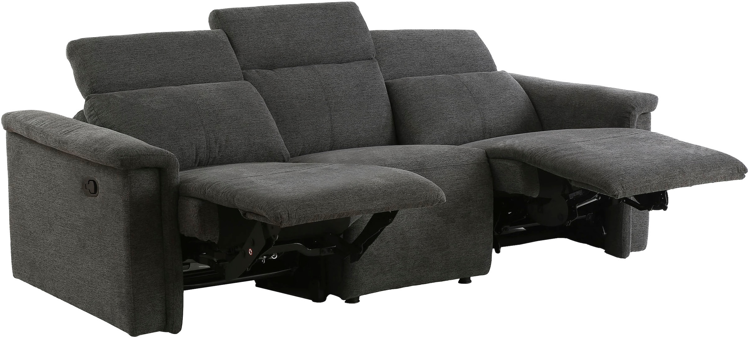 GOODproduct 3-Sitzer »LUND NEW Struktur (219cm), man./elektr. Relaxfunktion in 2 Sitzen« USB-A/C bei elektrischer Variante und Kopfteilverstellung