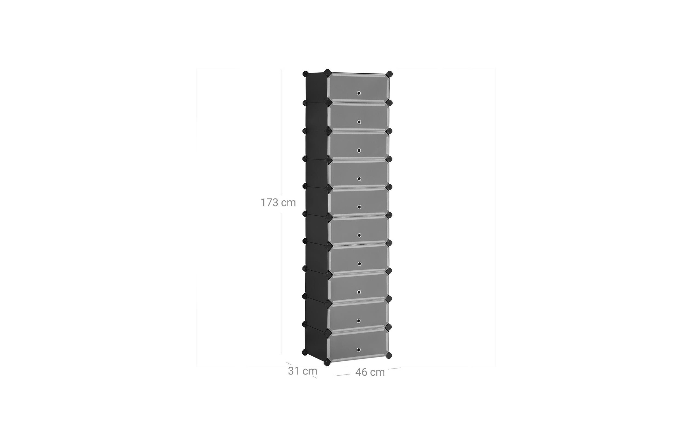 SONGMICS Schuhschrank »stapelbar 43 x 31 x 173 cm«