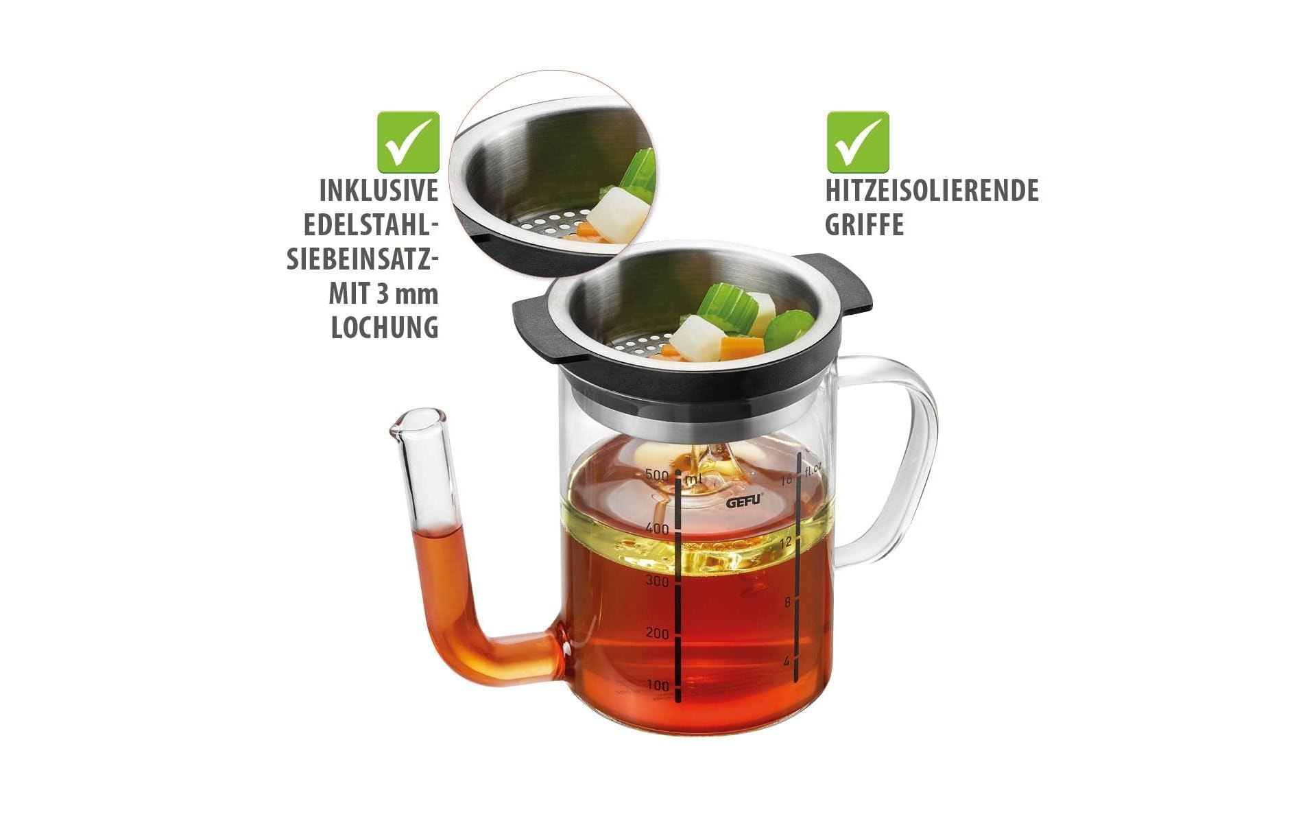 GEFU Fetttrennkanne »SEPARATO« Borosilikatglas effektive Fettabscheidung, 0,5 Liter
