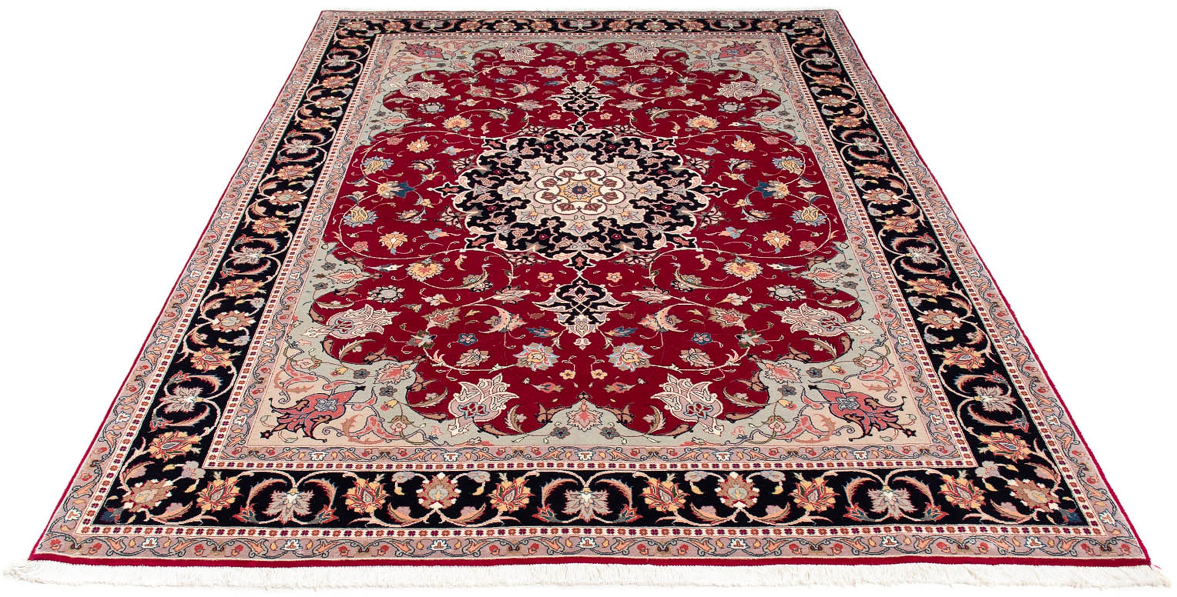 Image of morgenland Orientteppich »Perser - Täbriz - Royal - 246 x 172 cm - dunkelrot«, rechteckig, 7 mm Höhe, Wohnzimmer, Handgeknüpft, Einzelstück mit Zertifikat bei Ackermann Versand Schweiz