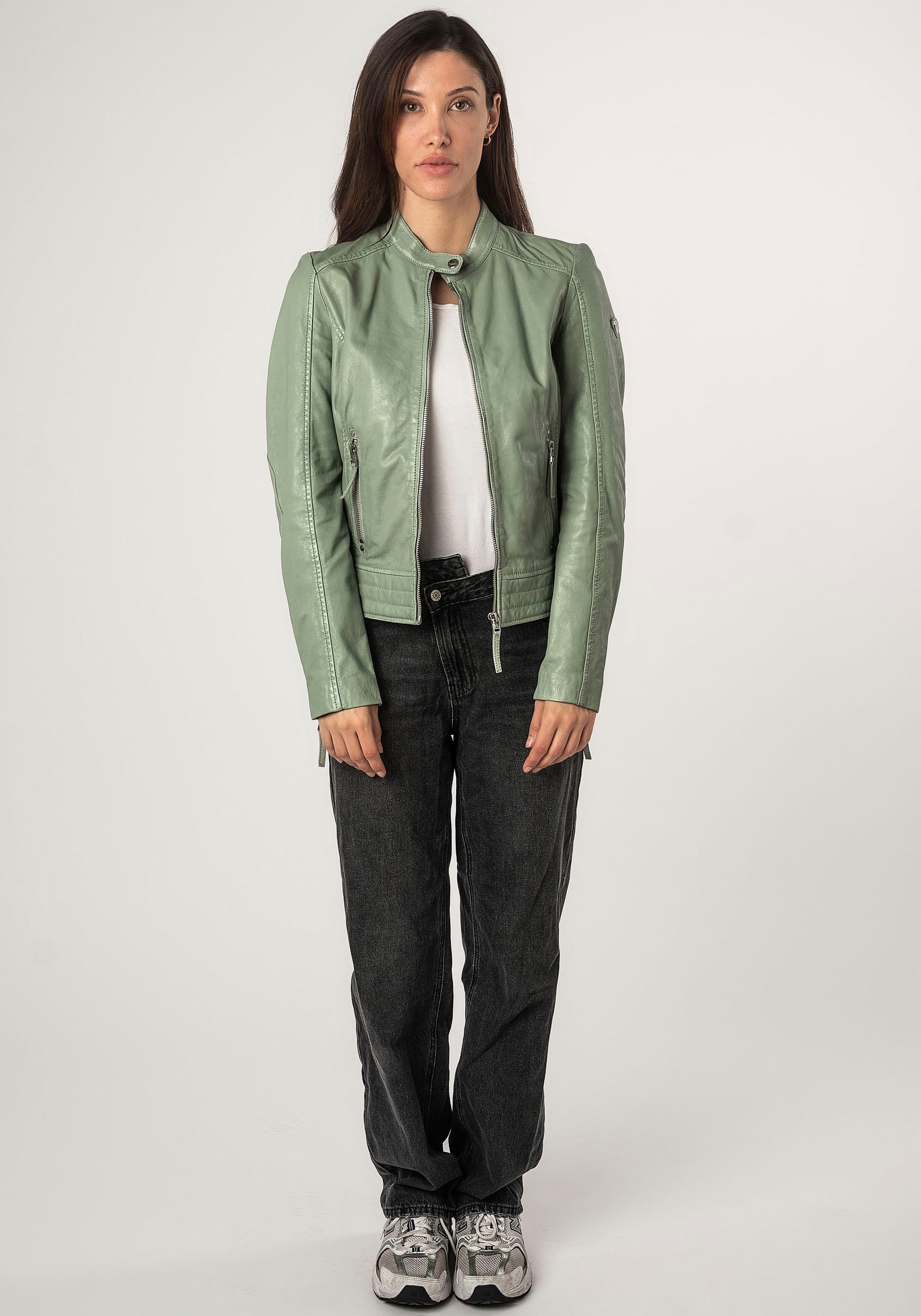 Mauritius Lederjacke »MWFilla«, mit kleinem Stehkragen
