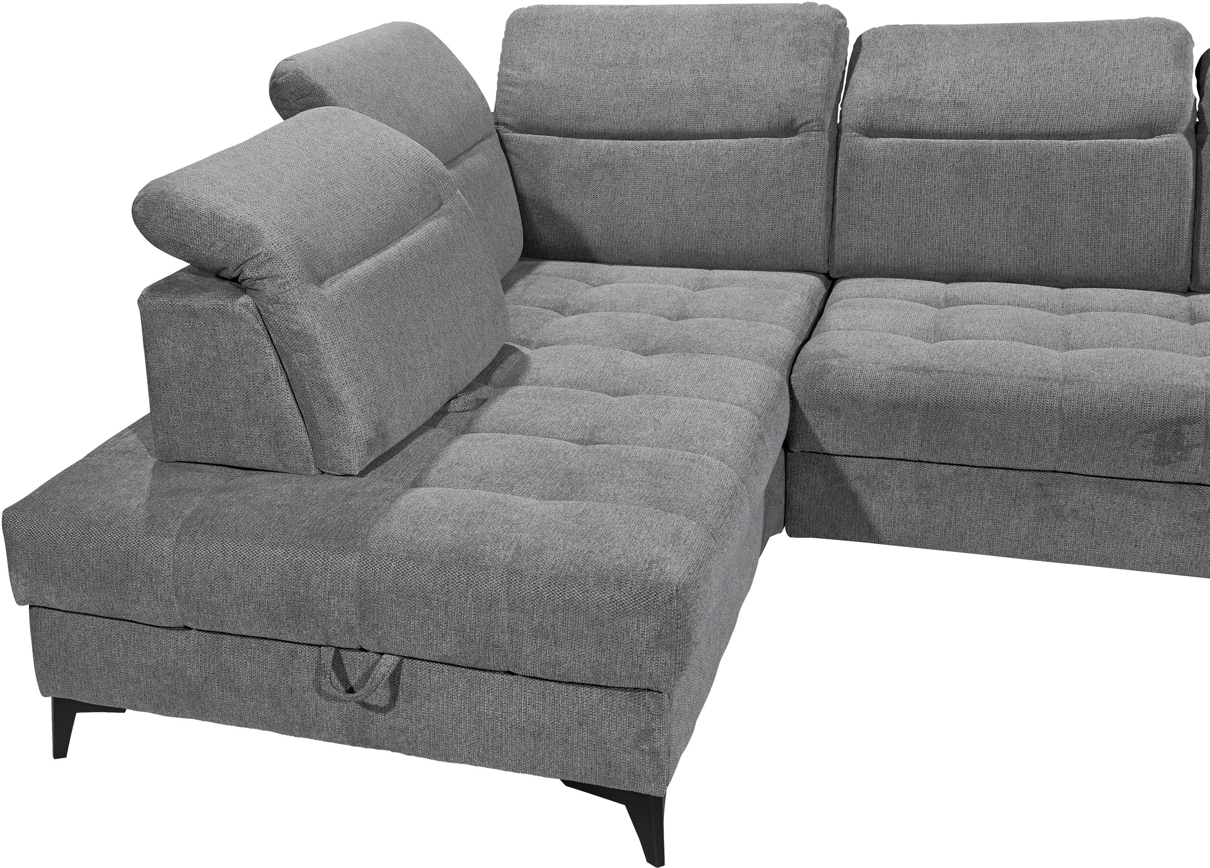 ED EXCITING DESIGN Ecksofa »Rockdale L-Form mit Bettfunktion, Bettkasten«, Kopfteilverstellung, Sitztiefenverstellung & USB-Port