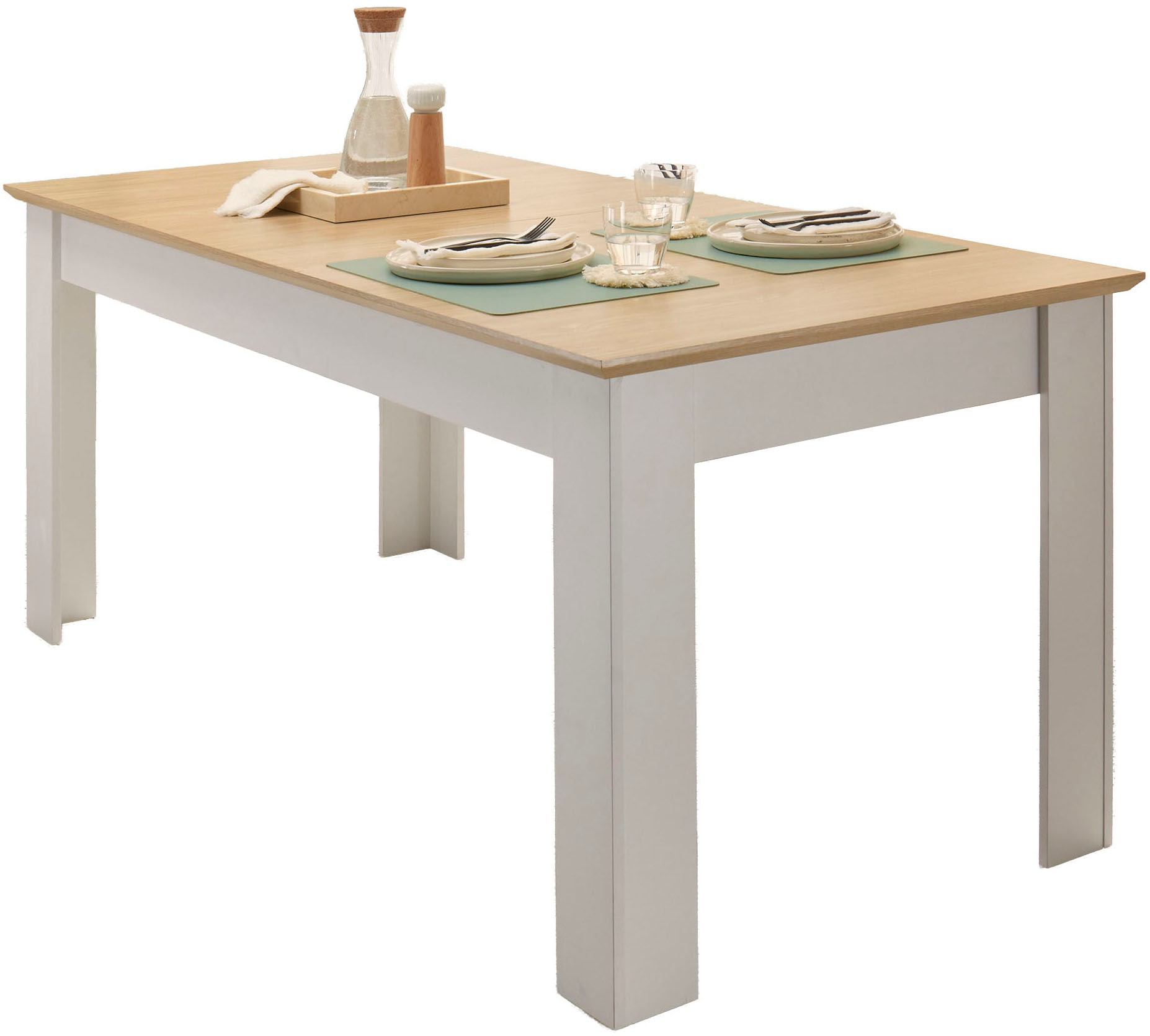 GOODproduct Esstisch »Brest, Tisch im Landhausstil, Wohnzimmertisch, Küchentisch« mit Auszugsfunktion, 180 cm ausziehbar auf 240 cm, Einlegeplatte