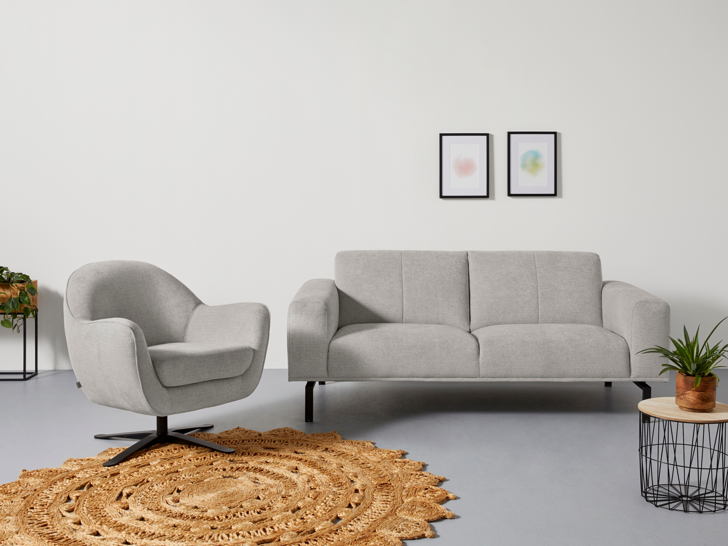 Home affaire Drehsessel »Stavre, Loungesessel mit Drehfunktion« in moderner Optik, mit elegantem Drehfuss