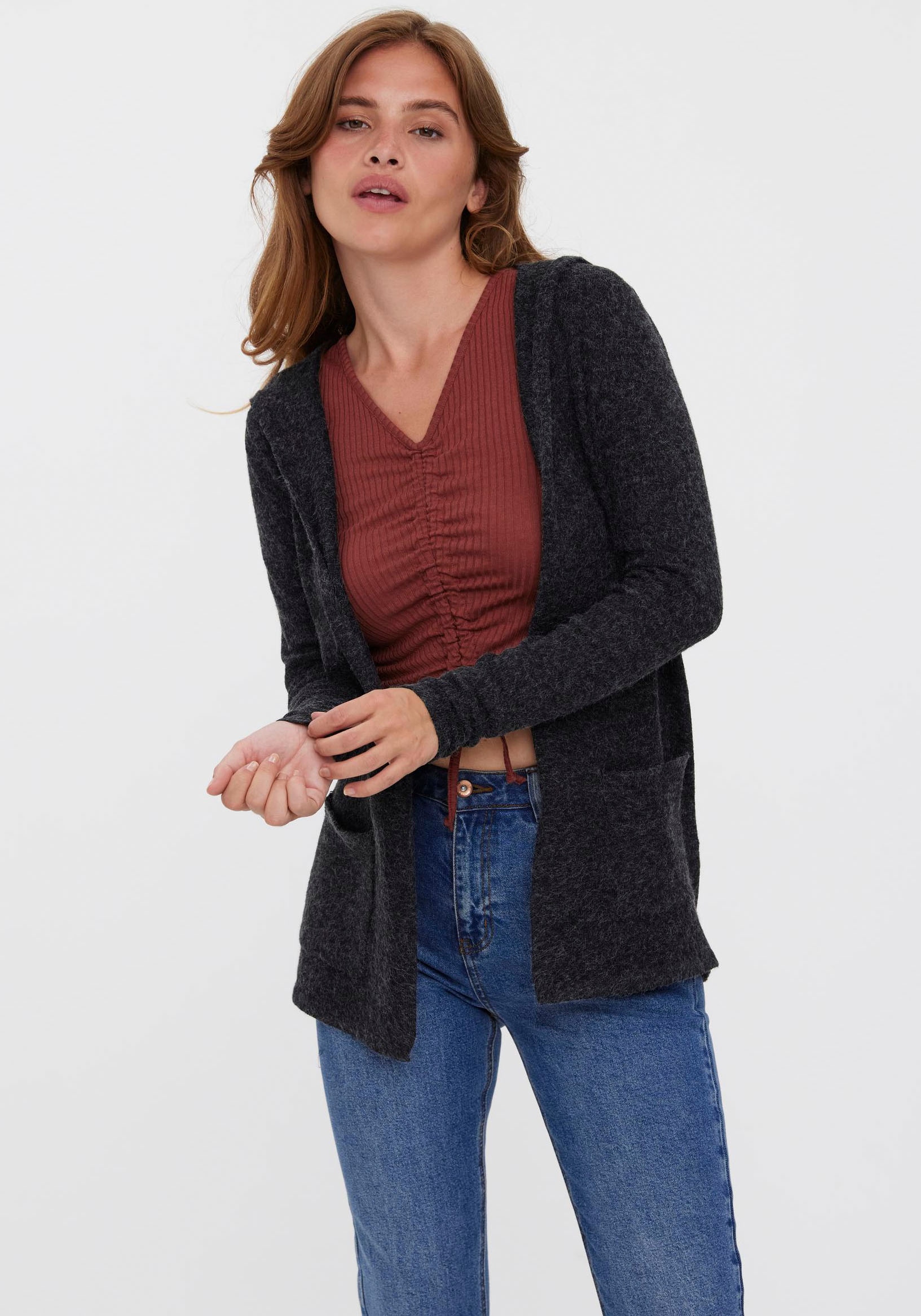 Strickjacke »VMDOFFY LS OPEN HOOD CARDIGAN GA NOOS«